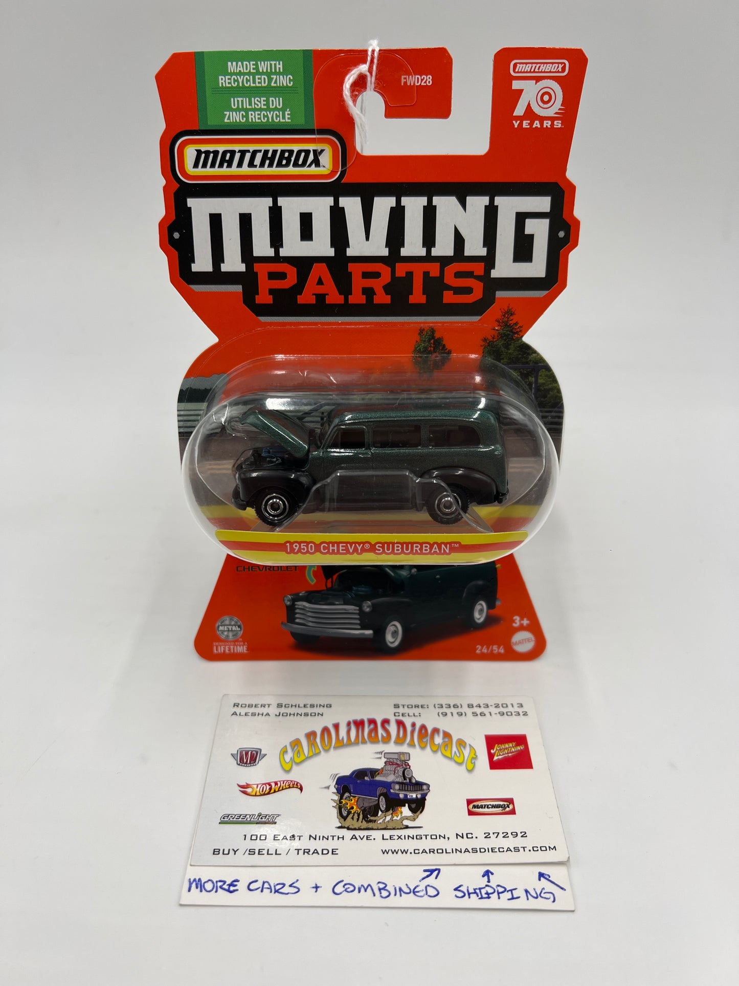Matchbox Moving Parts #24 1950 Chevy Suburban Dark Green 162E