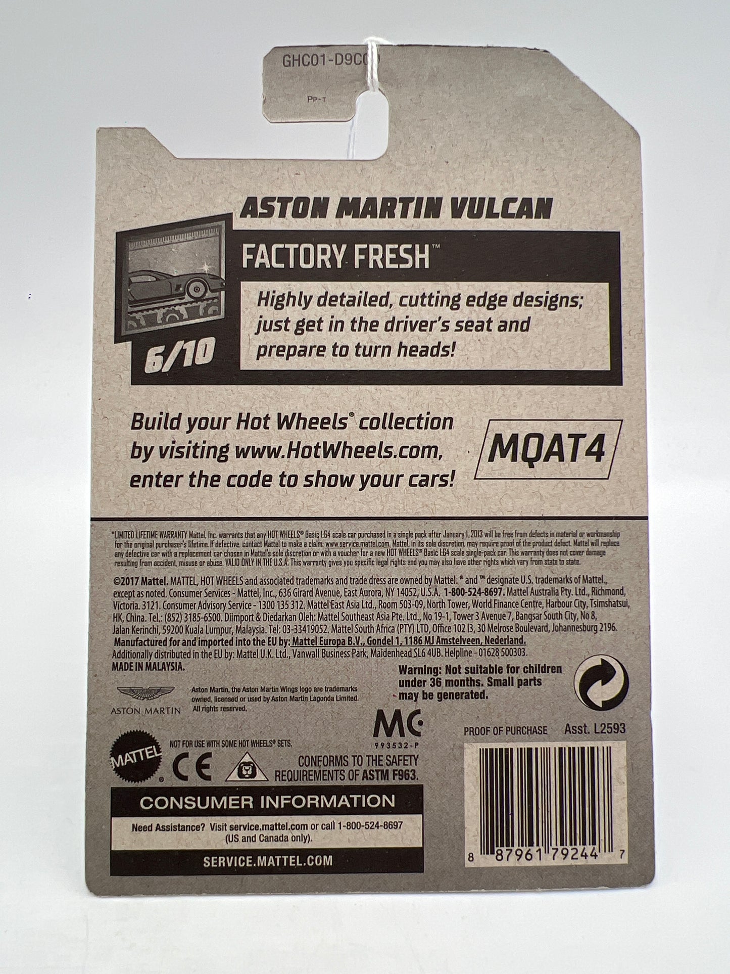 2020 Hot Wheels Factory Fresh #88 Aston Martin Vulcan White