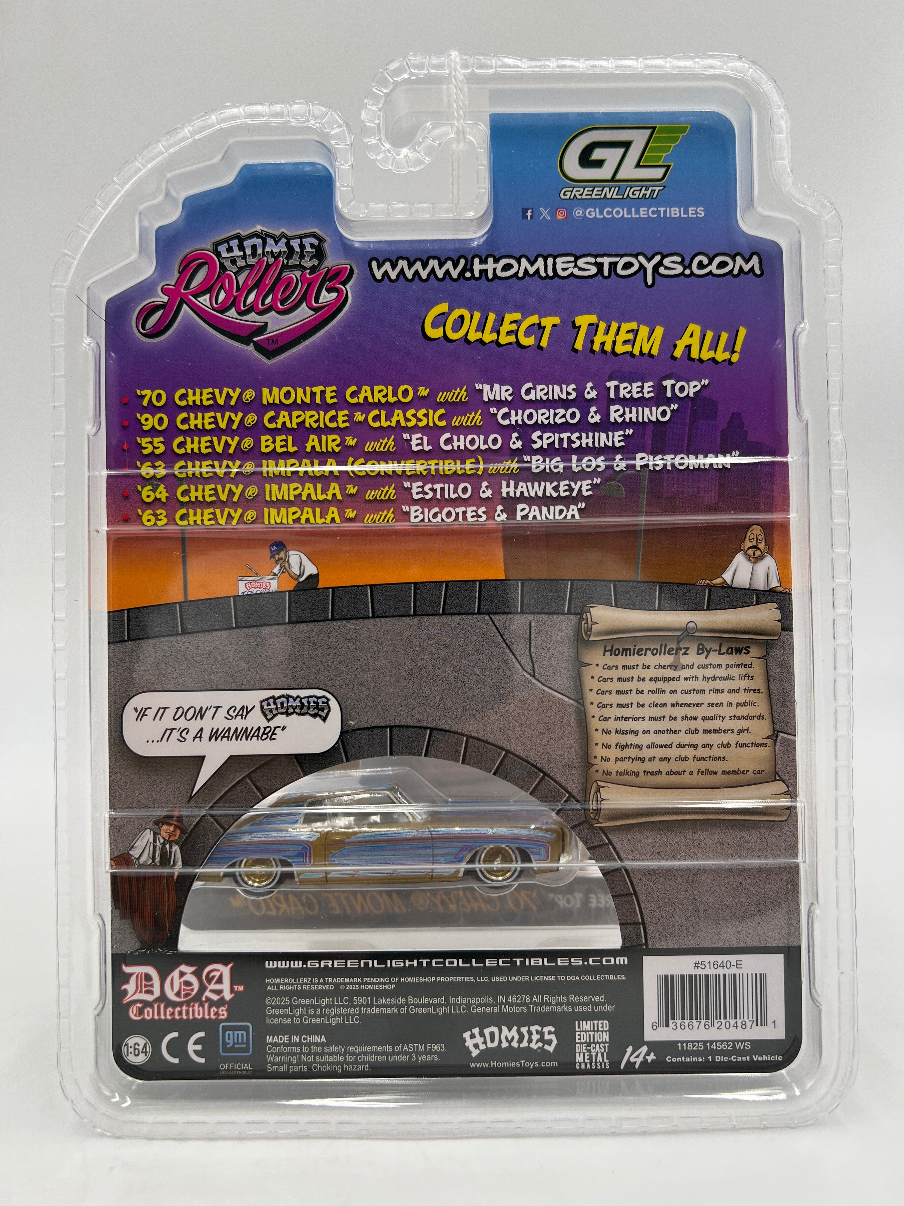 Greenlight x DGA Homie Rollerz CHASE 70 Chevy Monte Carlo Blue