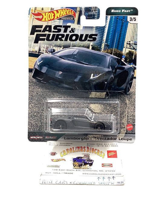 Hot wheels fast and furious Euro Fast Lamborghini Aventador coupe 3/5 247B