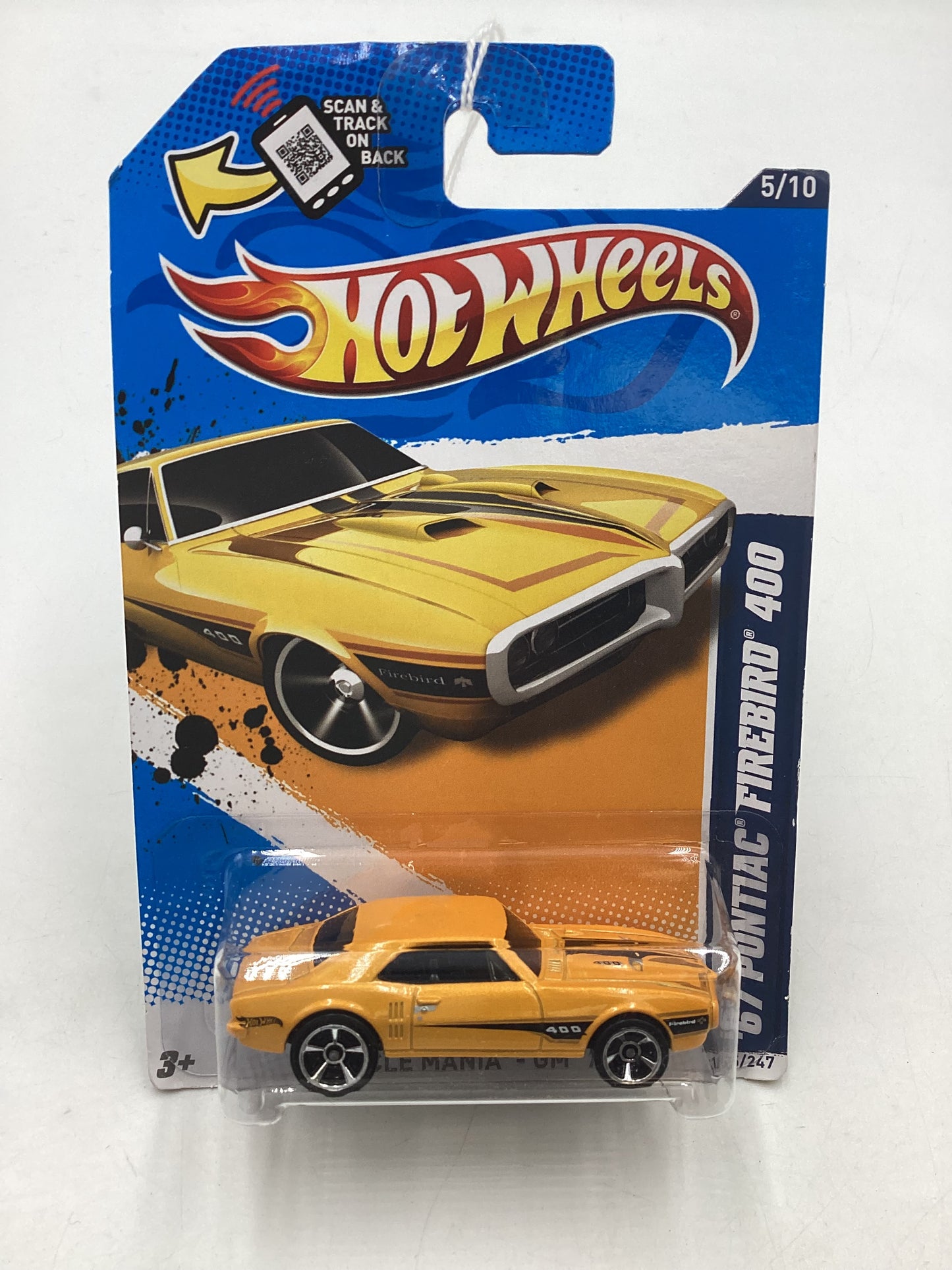 2012 hot wheels #105 67 Pontiac Firebird 400 Yellow 50C