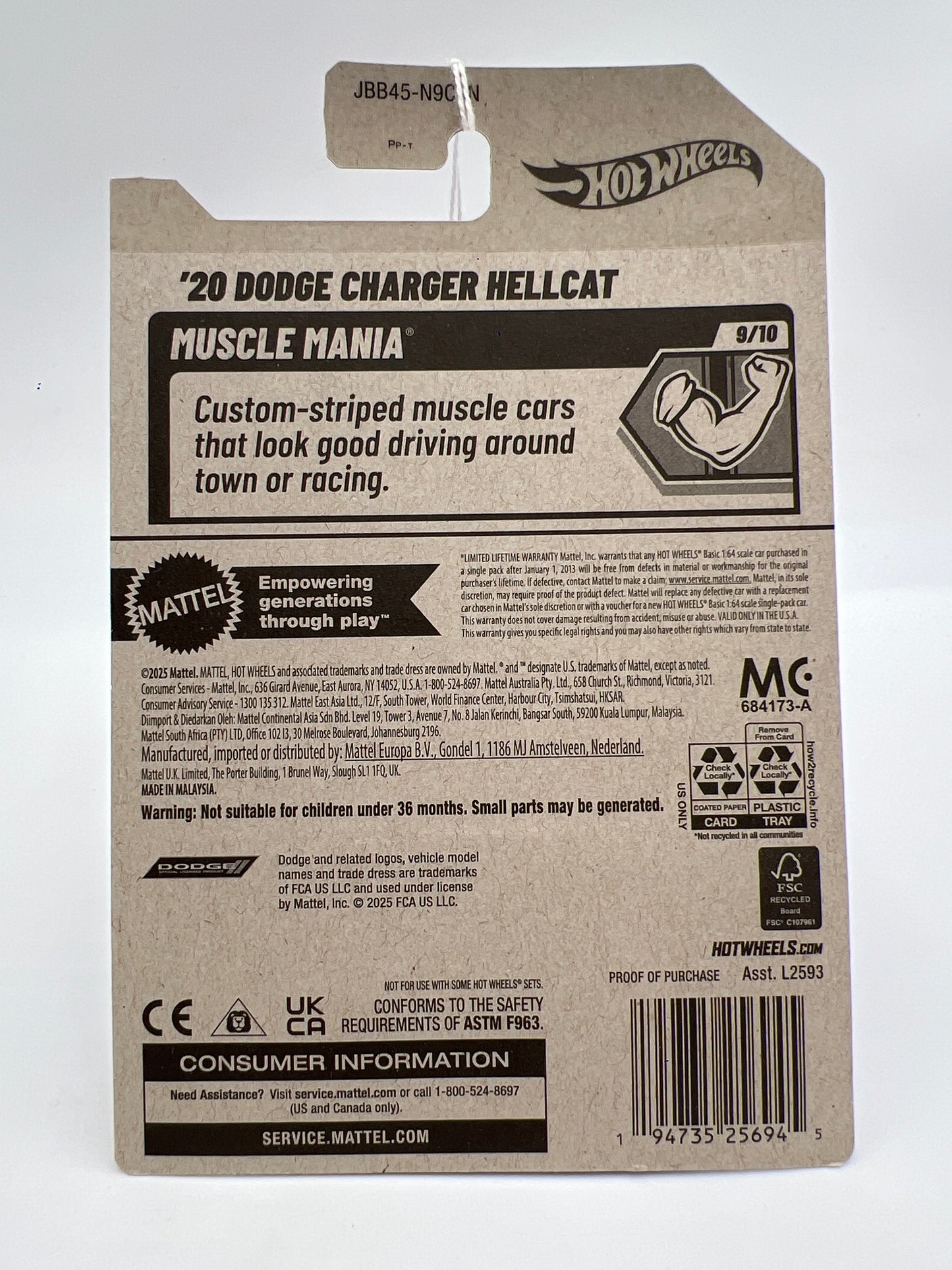 2025 Hot Wheels N Case Muscle Mania #240 20 Dodge Charger Hellcat Pink 52A