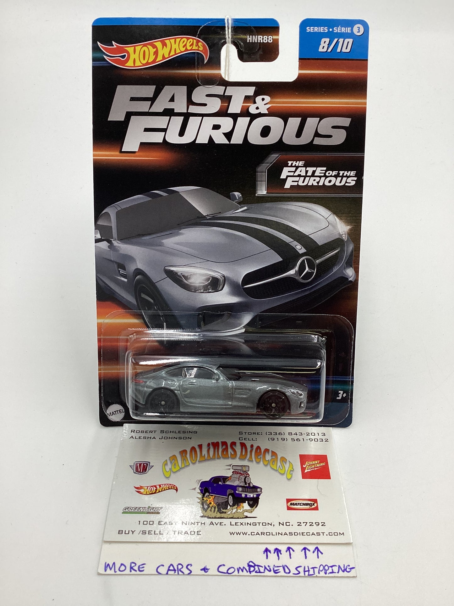 2023 Hot Wheels Fast and Furious Series 3  #8 15 Mercedes AMG GT Dark Silver 74C