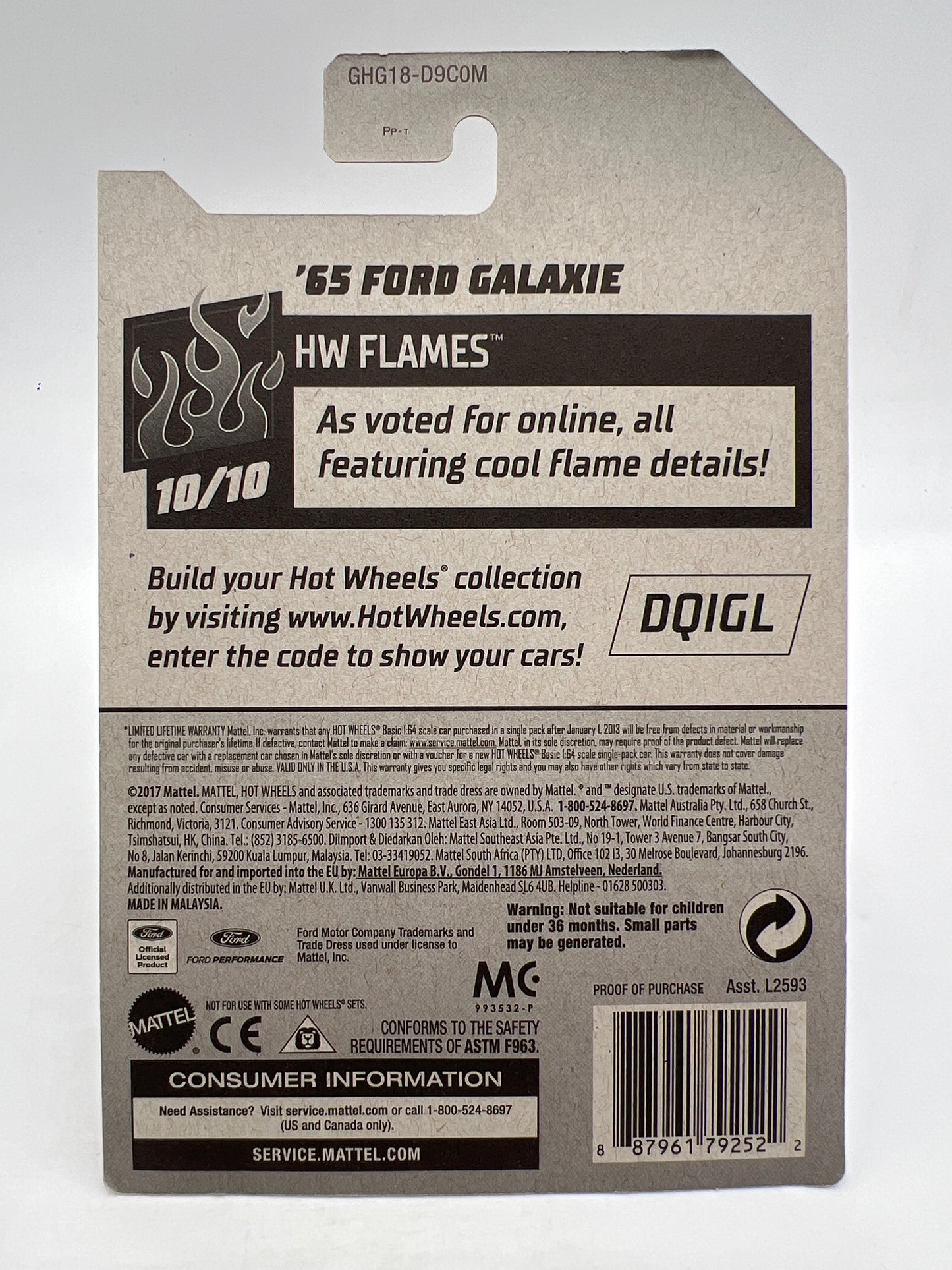 2020 Hot Wheels Super Treasure Hunt #221 65 Ford Galaxie W/Protector