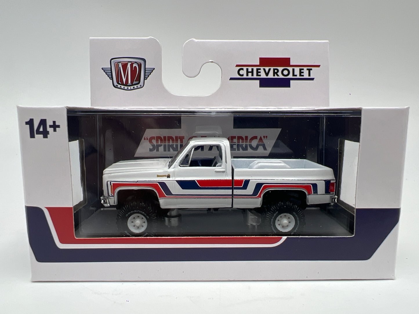 2026 M2 Machines WMTS24 Walmart Exclusive 1976 Chevy K-10 Spirit Of 76 4x4 White