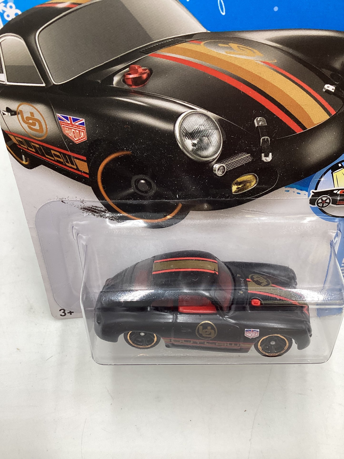 2016 Hot wheels Target Snowflake card #120 Porsche 365A Outlaw Black 238B *Vein on Back*