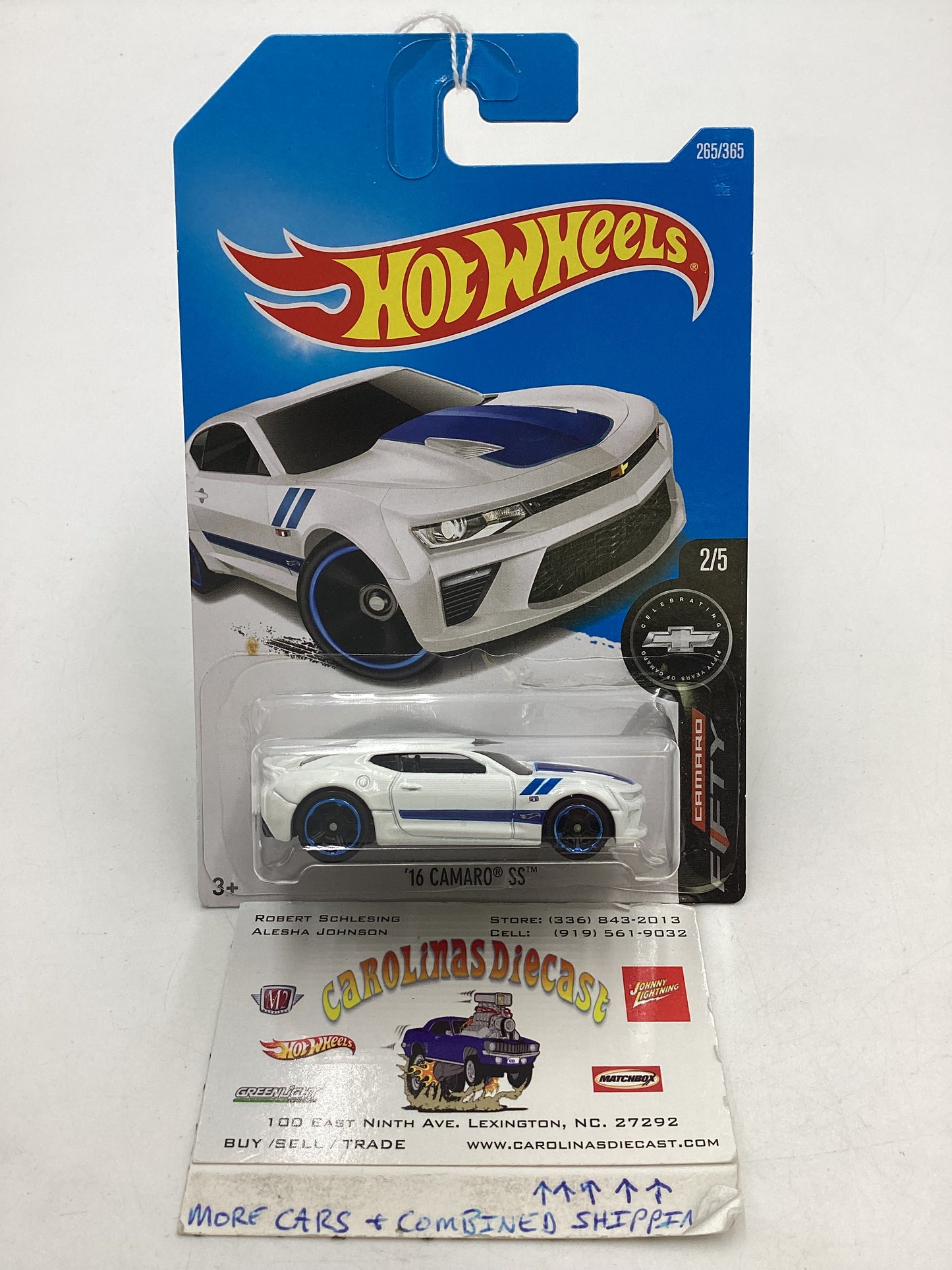 2017 Hot wheels #265 White 16 Camaro SS 3A