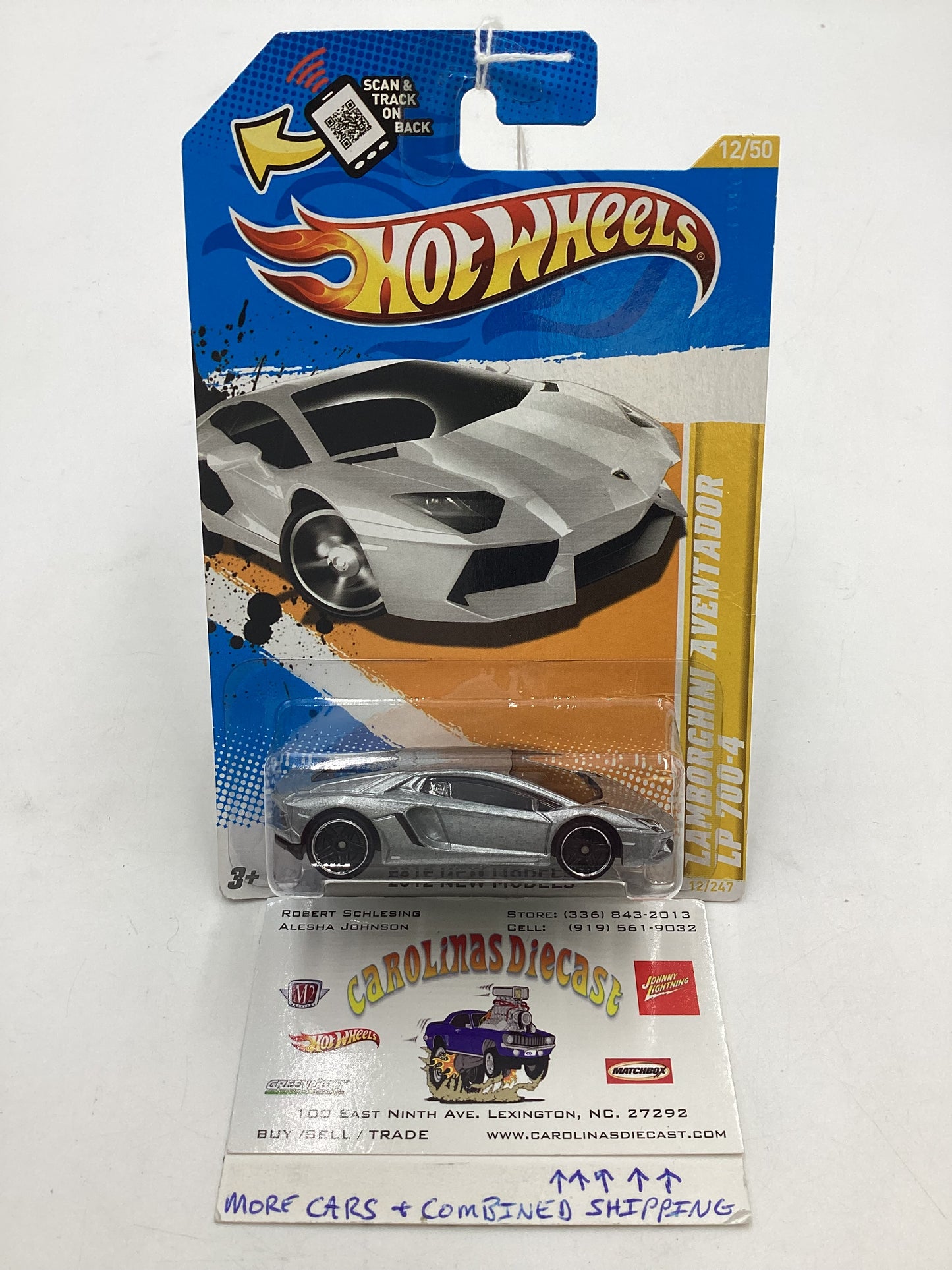 2012 Hot Wheels New Models #12 Lamborghini Aventador Silver 102E