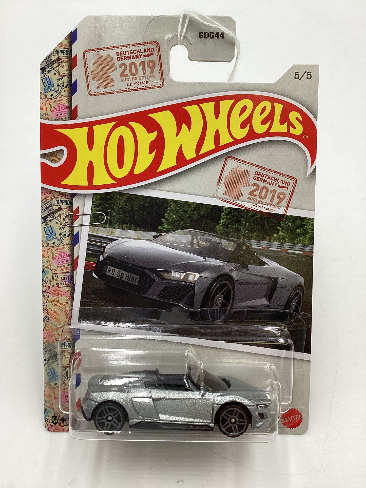 Hot Wheels Walmart Exclusive World Class Racers #5 2019 Audi R8 Spyder Silver 151F