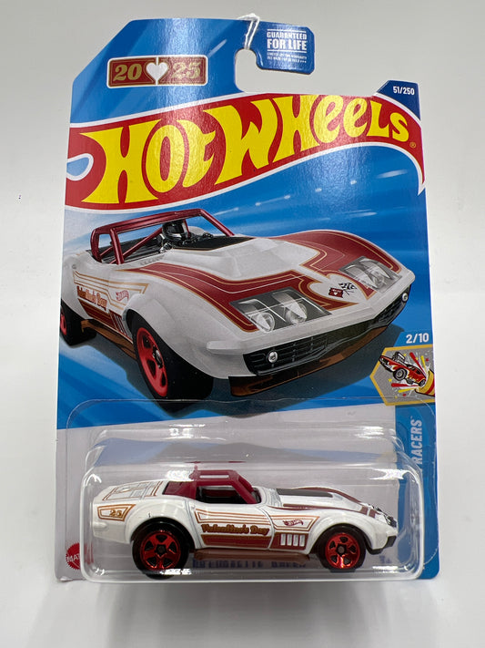 2025 Hot Wheels D Case #51 69 Corvette Racer Valentines Day White 16G