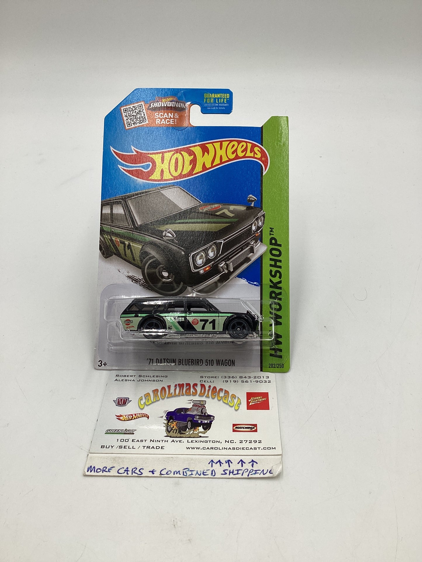 2015 Hot Wheels  #202 71 Datsun Bluebird 510 Wagon Kmart Exclusive W/Protector 240A