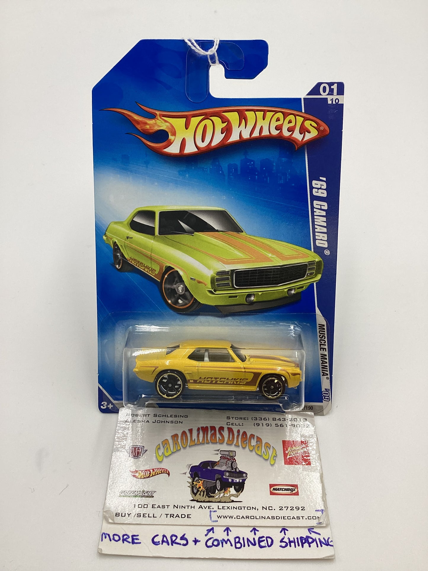 2009 Hot wheels #077 69 Camaro Yellow Hotchkiss Walmart Exclusive 239A