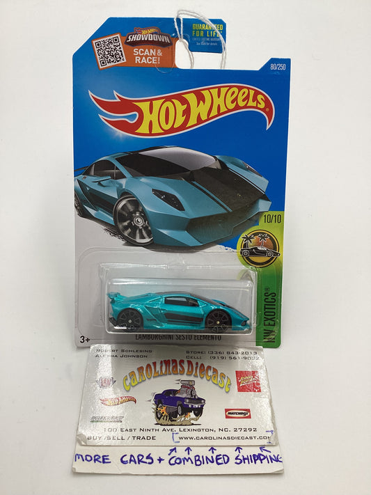 2016 Hot Wheels #80 Lamborghini Sesto Elemento Teal