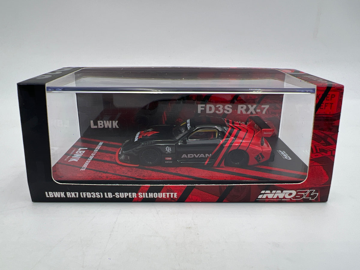 Inno64 1:64 LBWK Mazda FD3S RX-7 LB-Super Silhouette Advan Black/Red