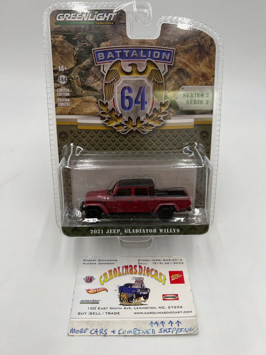 Greenlight Battalion 64 2021 Jeep Gladiator Willys Red