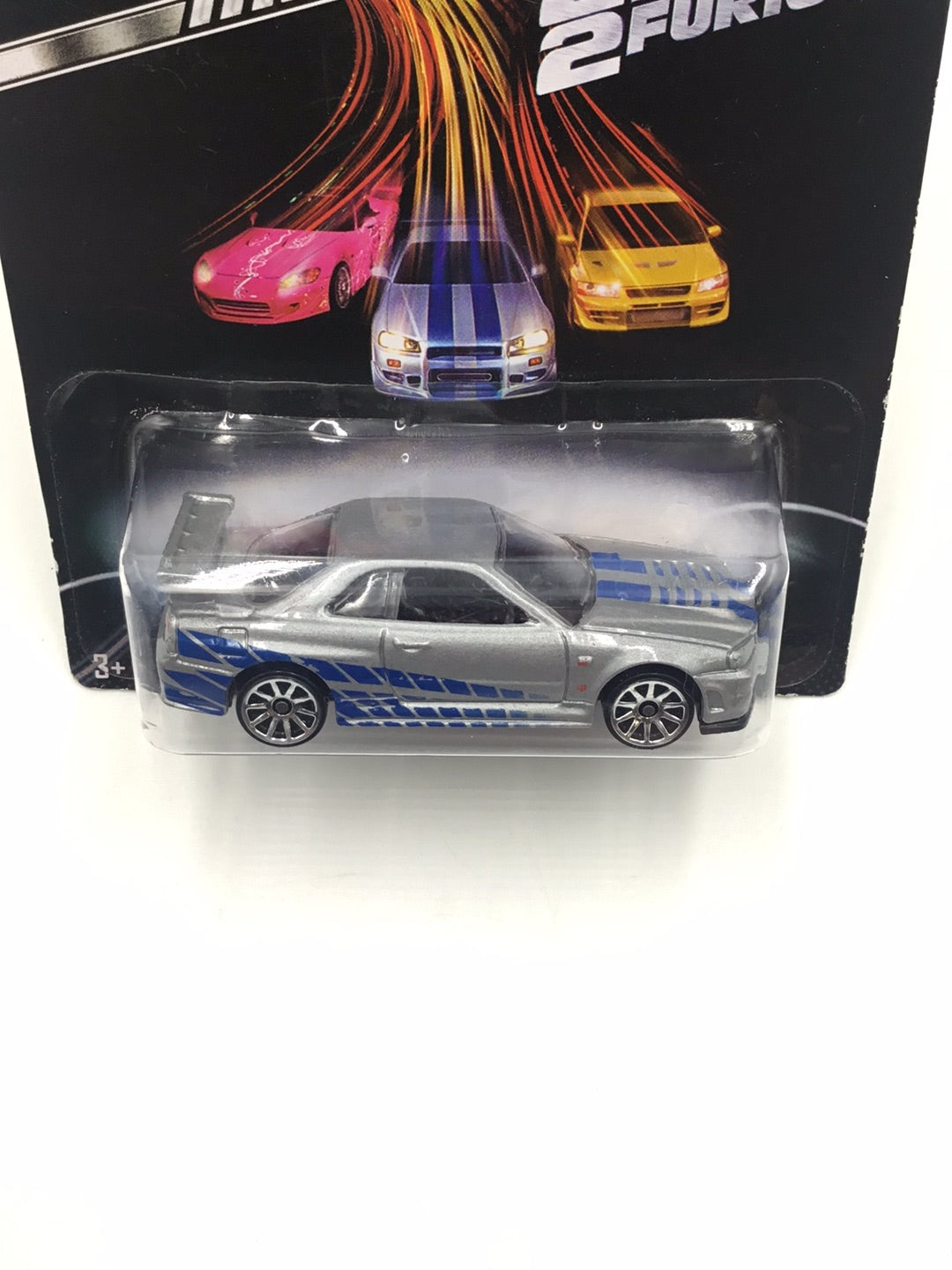 Hot wheels fast and furious Nissan skyline GT-R BNR34 2 fast 2 Furious with Protector 3/8