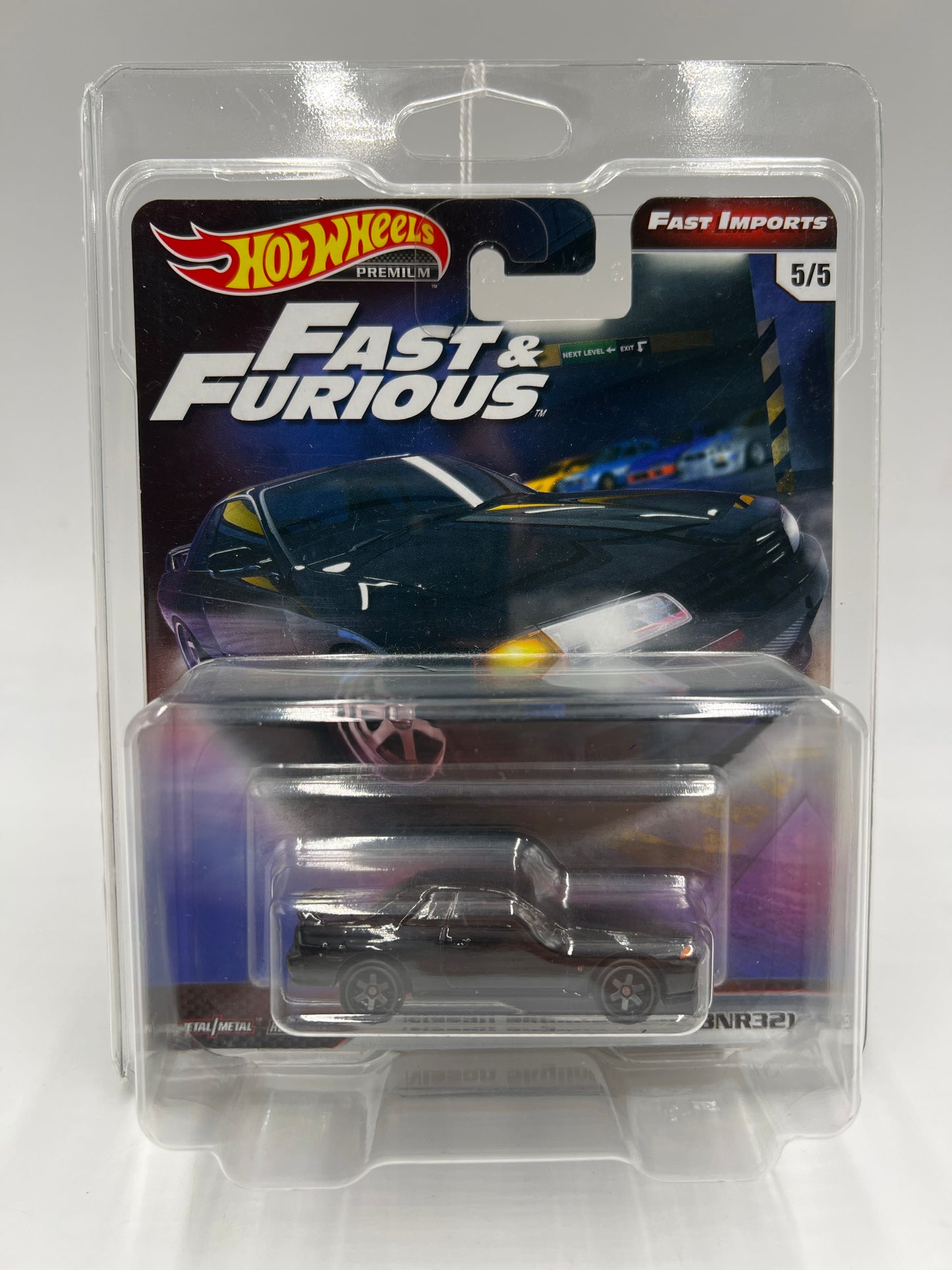 Hot Wheels Premium Fast & Furious Fast Imports #5 Nissan Skyline GT-R BNR32 Black W/Protector