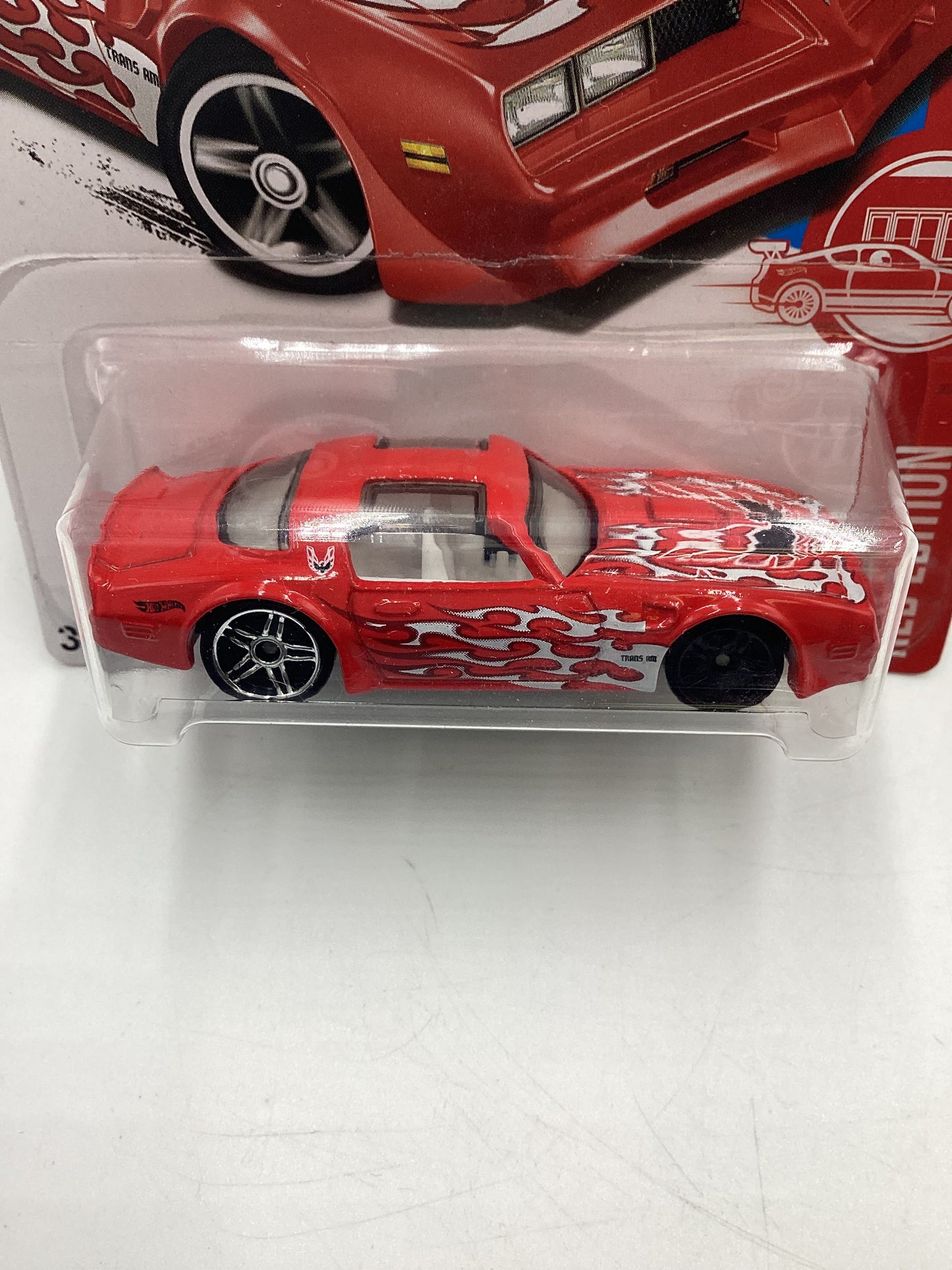 2017 Hot Wheels Factory Sealed Target Red Edition 77 Pontiac Firebird W/Protector bad card and wheel error