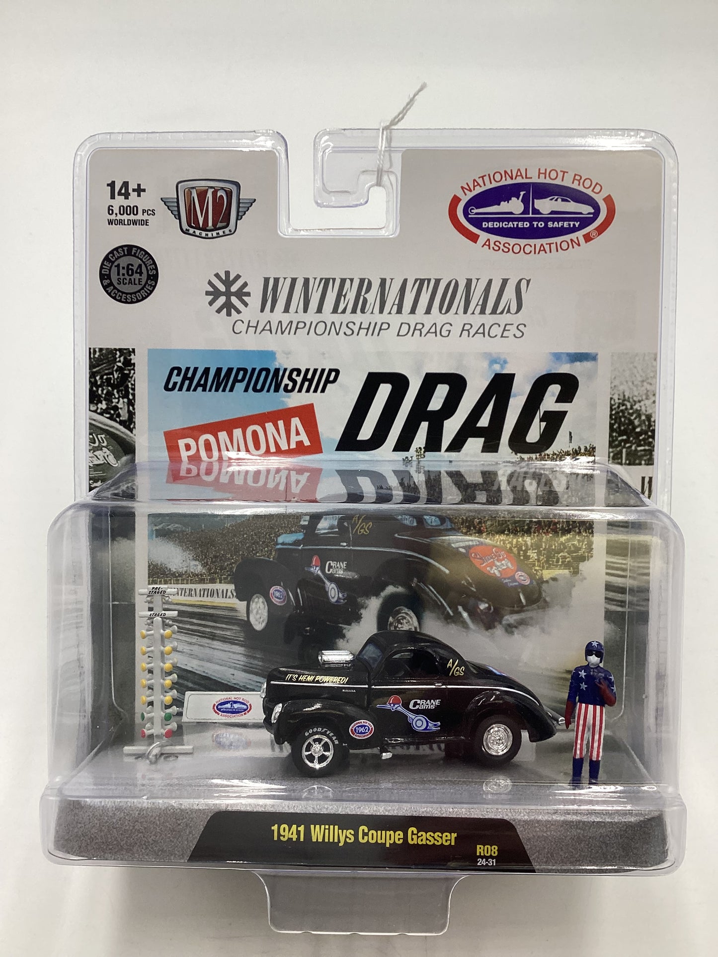 2024 M2 Machines Diorama NHRA 1941 Willy’s Coupe Gasser Black R08 195G