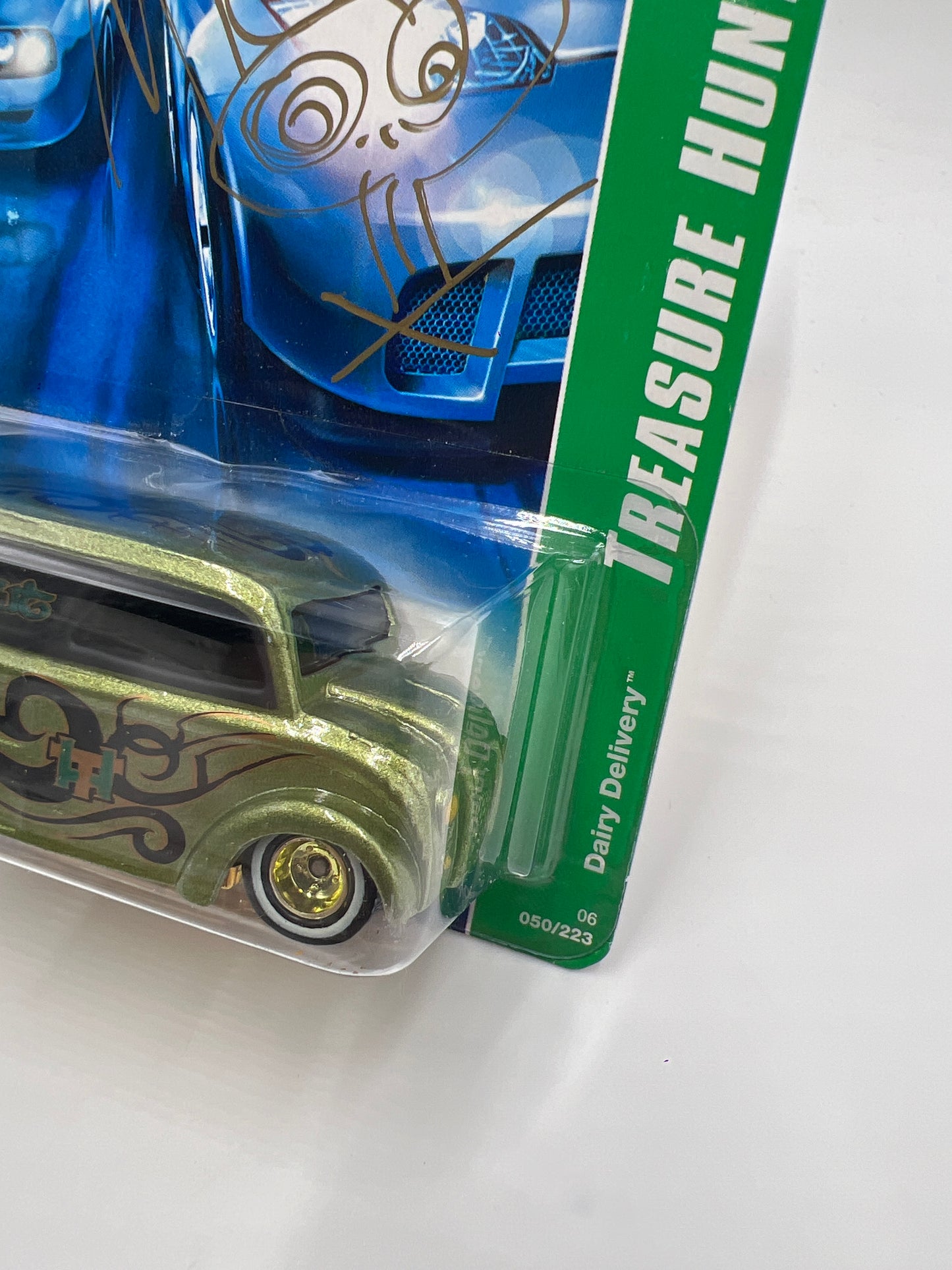 2007 Hot Wheels Treasure Hunt #50 Dairy Delivery Green Signed By MiQ WilmOtt W/Protector
