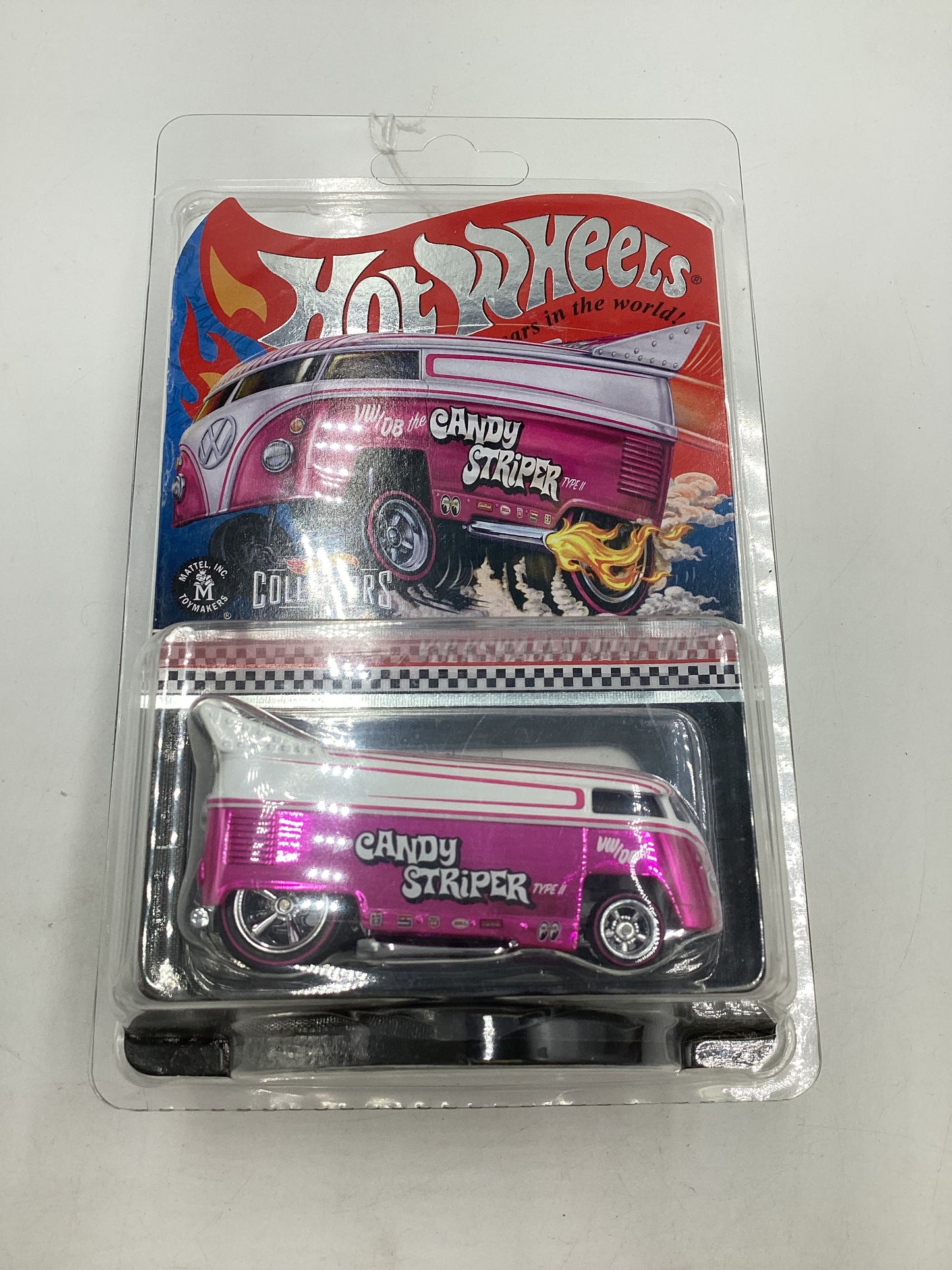 Hot wheels Redline club Volkswagen Drag Bus Candy Striper Silver Emblem 19276/20000 with protector