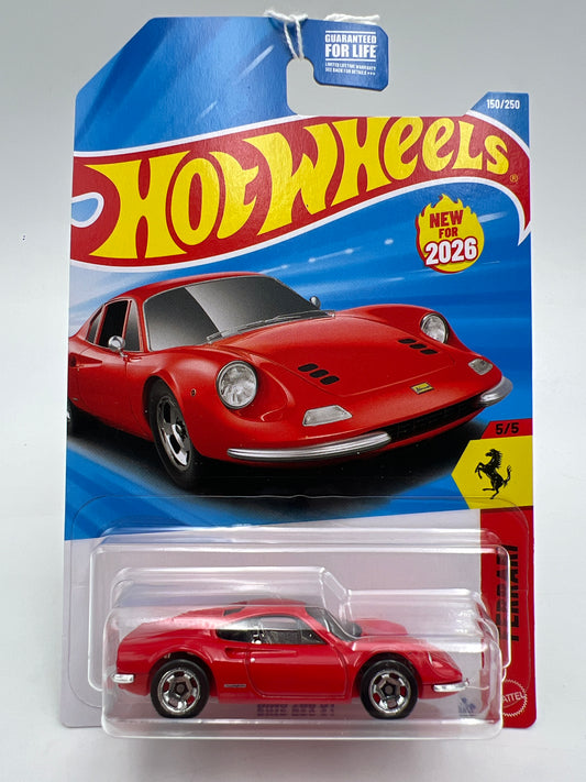 2026 Hot Wheels H Case #150 Ferrari Dino 206 GT Red
