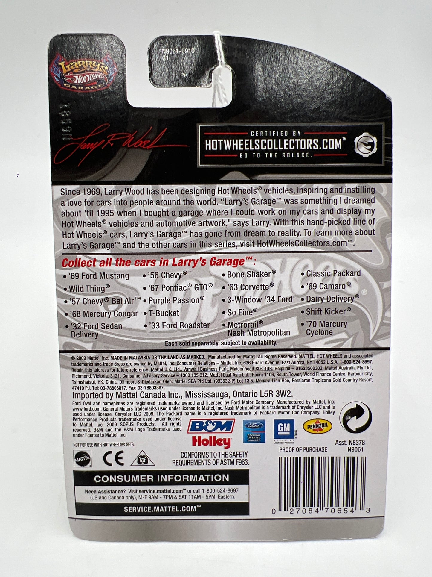 Hot Wheels Premium Larrys Garage #17 69 Camaro Black 245E