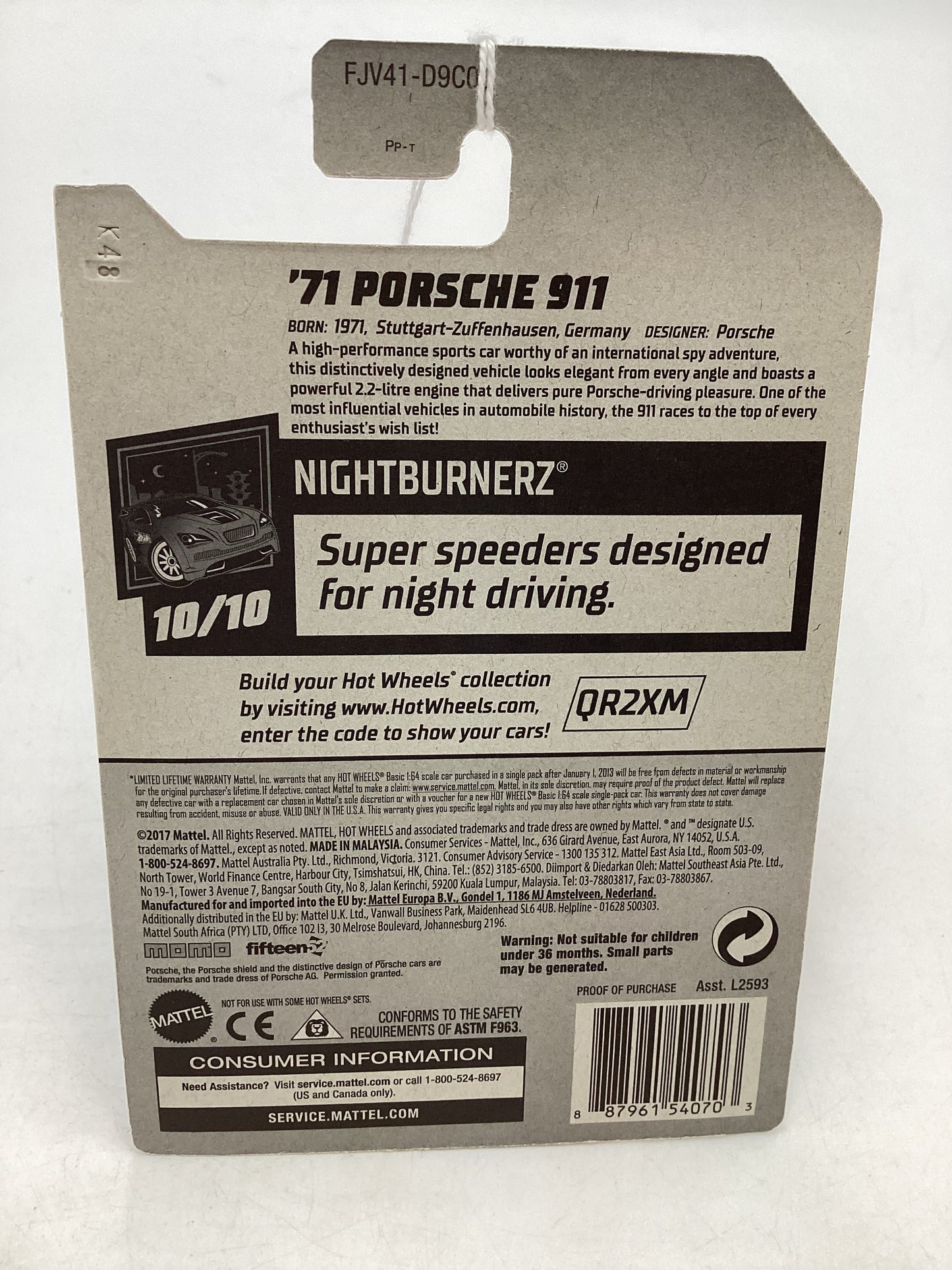 2018 Hot Wheels #115 White 71 Porsche 911 101G