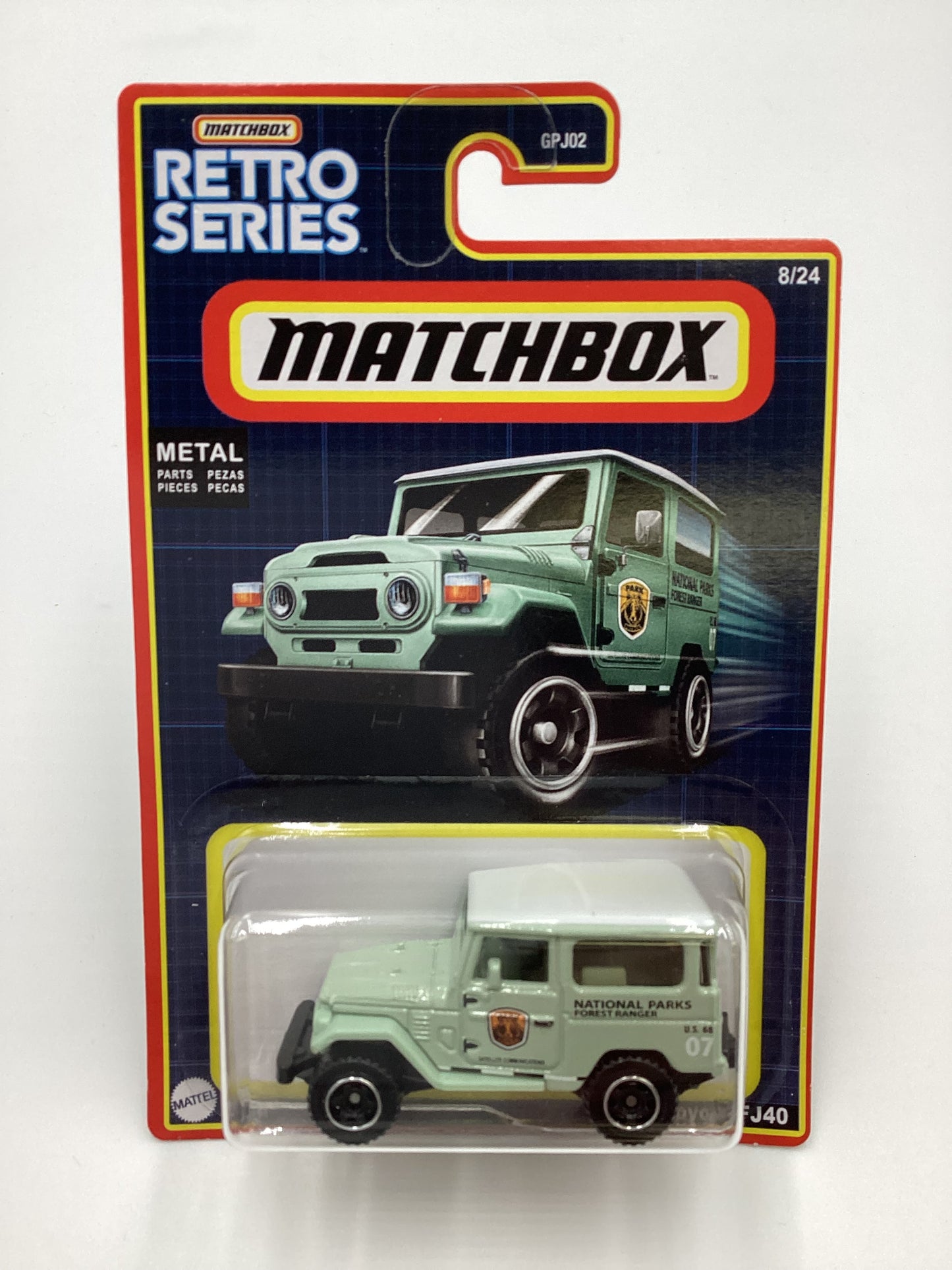 2022 Matchbox Retro Series 8/24 National Parks 1968 Toyota FJ40 Green W/protector