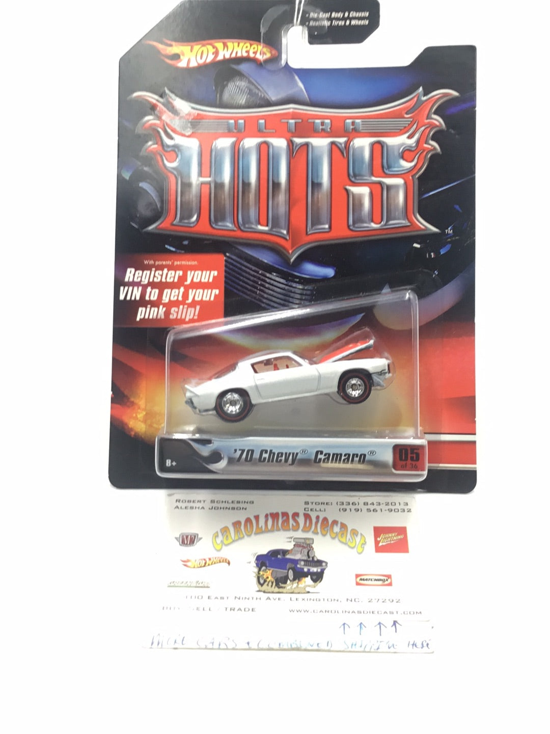 Hot wheels Ultra Hots 70 Chevy Camaro with Real Riders