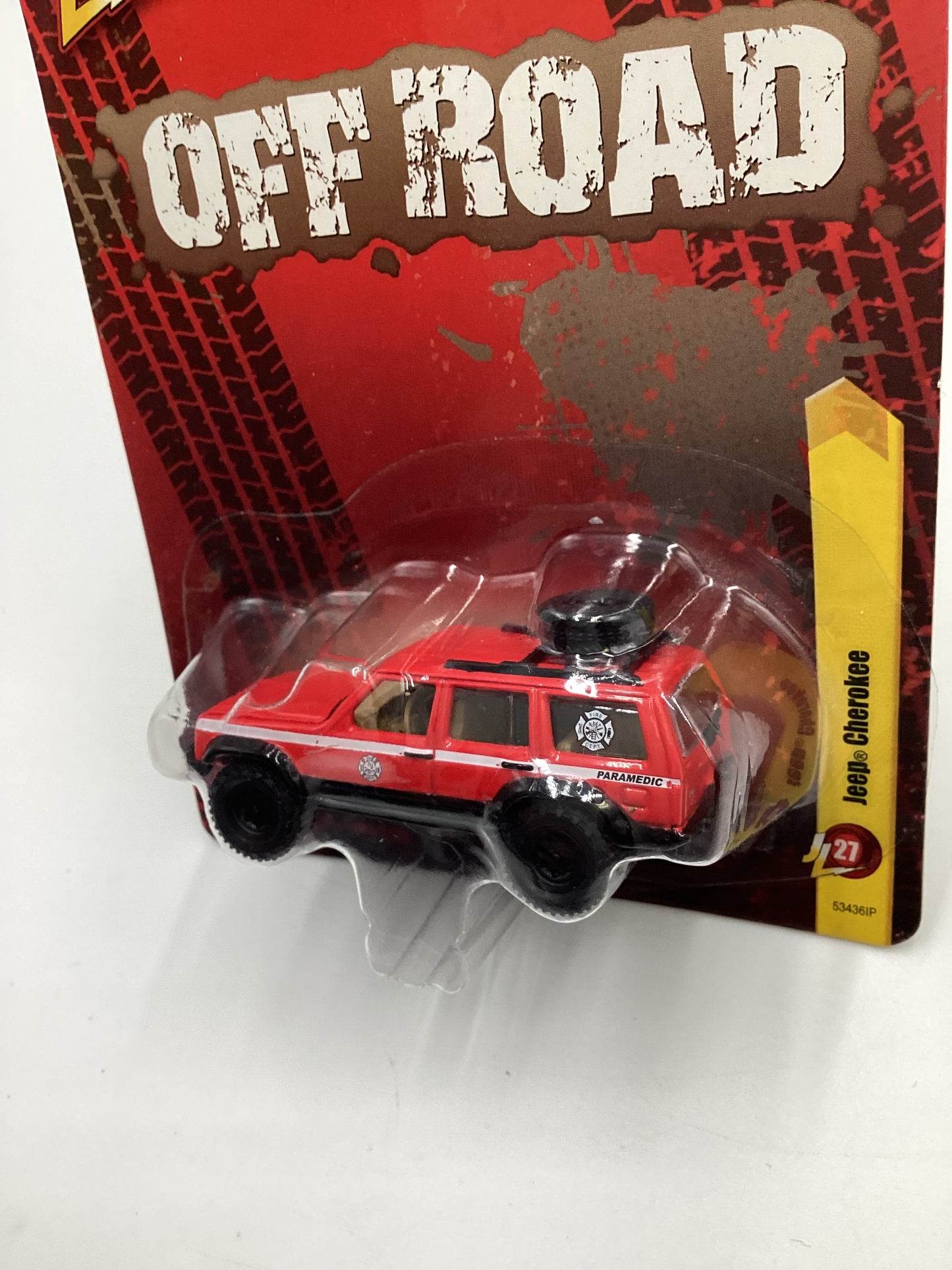 Johnny lightning Off Road #27 Jeep Cherokee XJ Paramedic Red HTF W/ protector