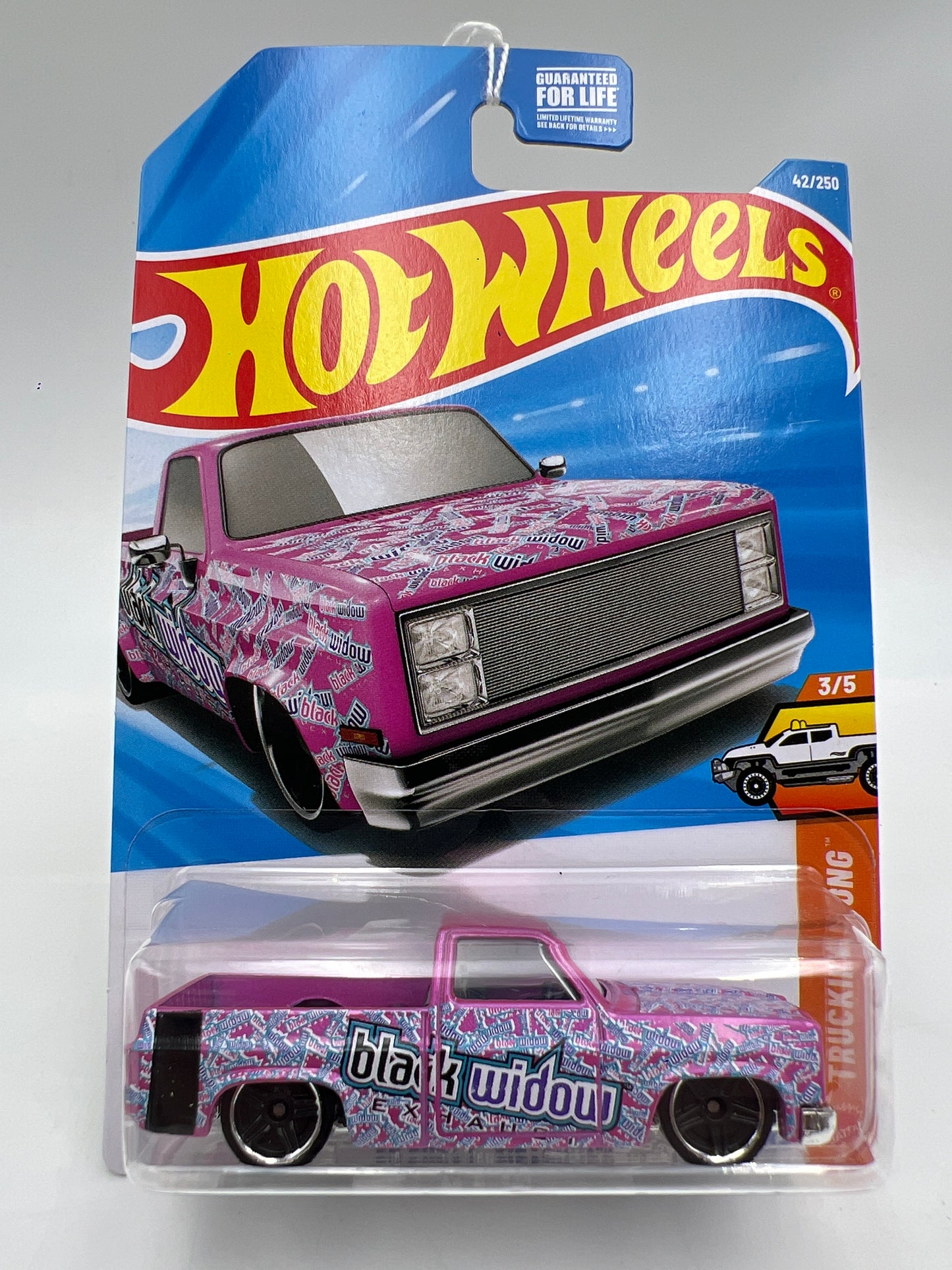 2026 Hot Wheels K Case #42 Black Widow 83 Chevy Silverado Pink
