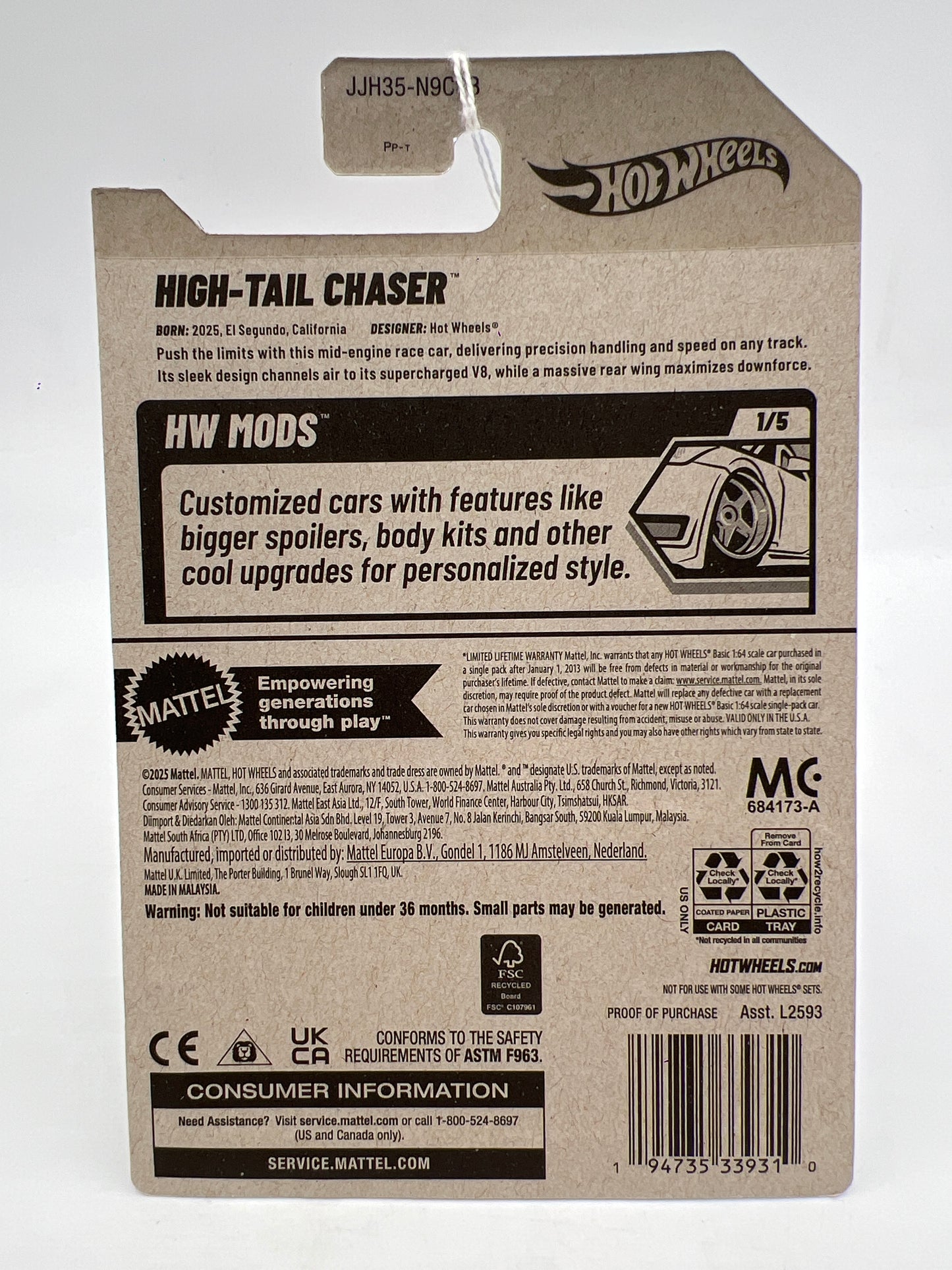 2026 Hot Wheels B Case HW Mods #47 High-Tail Chaser Red 120i