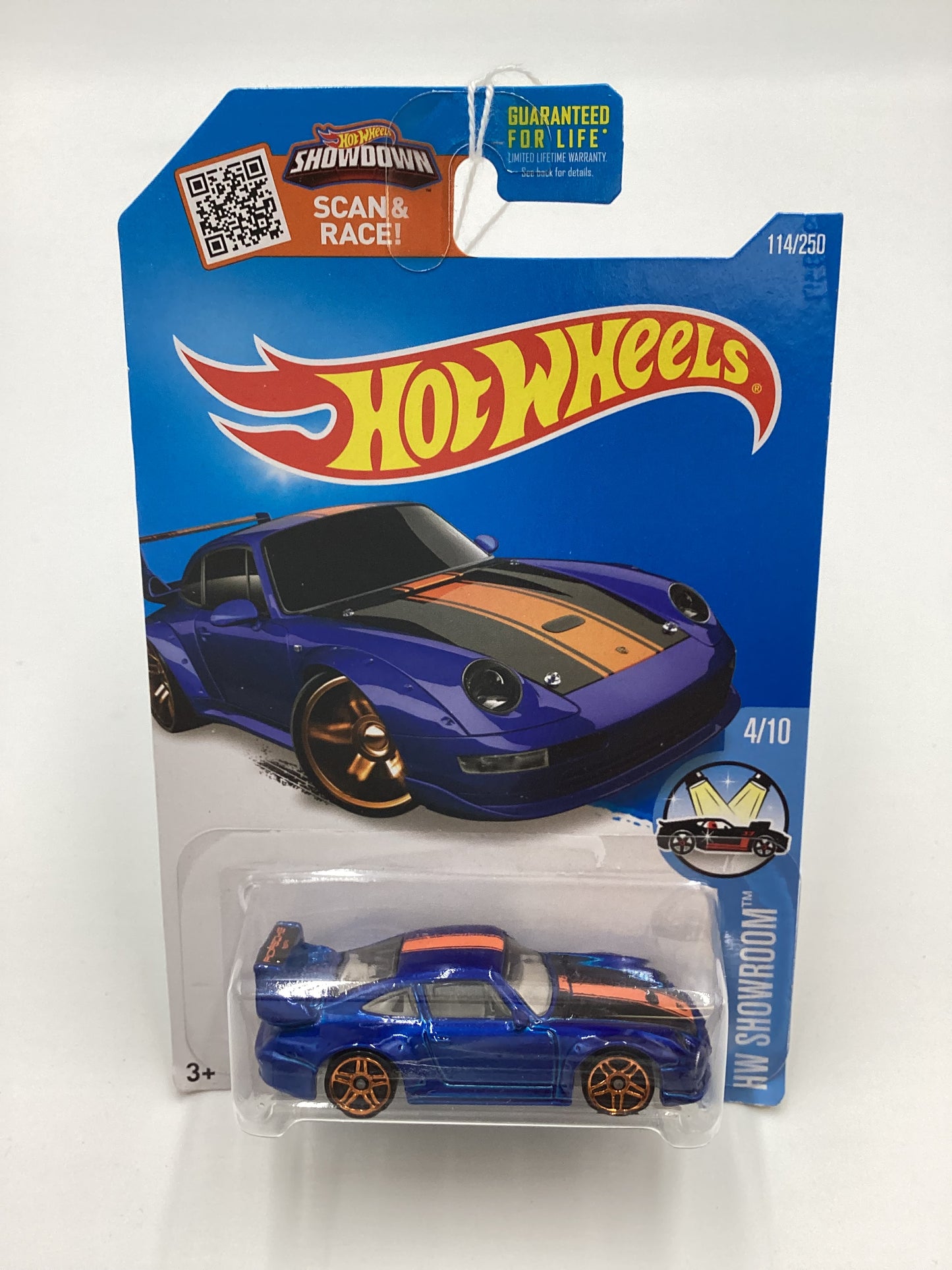 2016 Hot Wheels #114 Porsche 993 GT2 Blue Half Cage