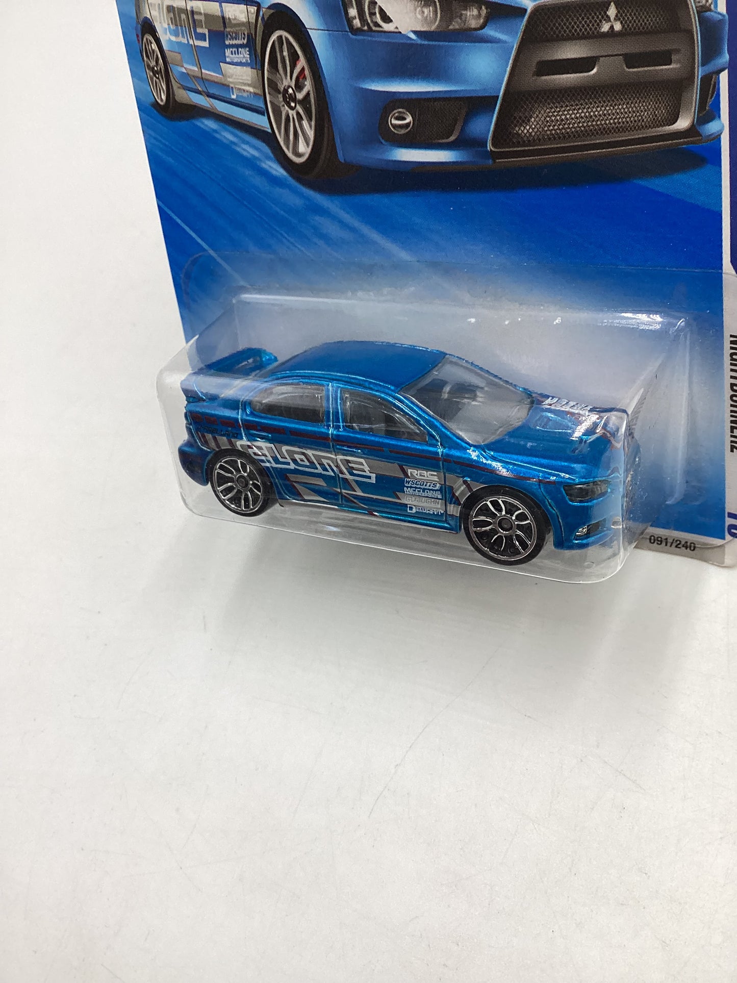 2010 Hot Wheels #091 Blue 2008 Lancer Evolution 91D
