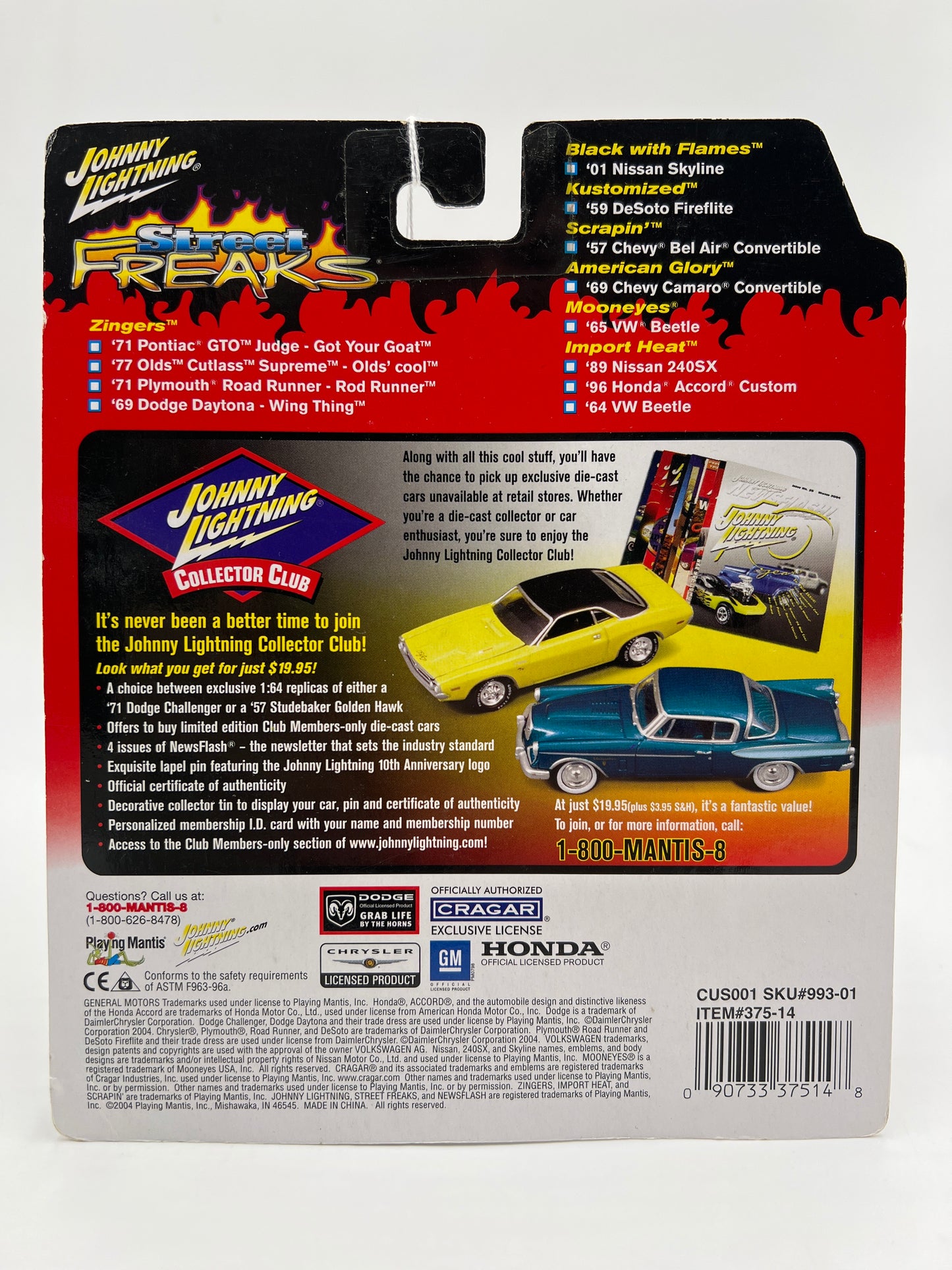 Johnny Lightning Street Freaks Import Heat #24 89 Nissan 240SX Red/Gold 185A