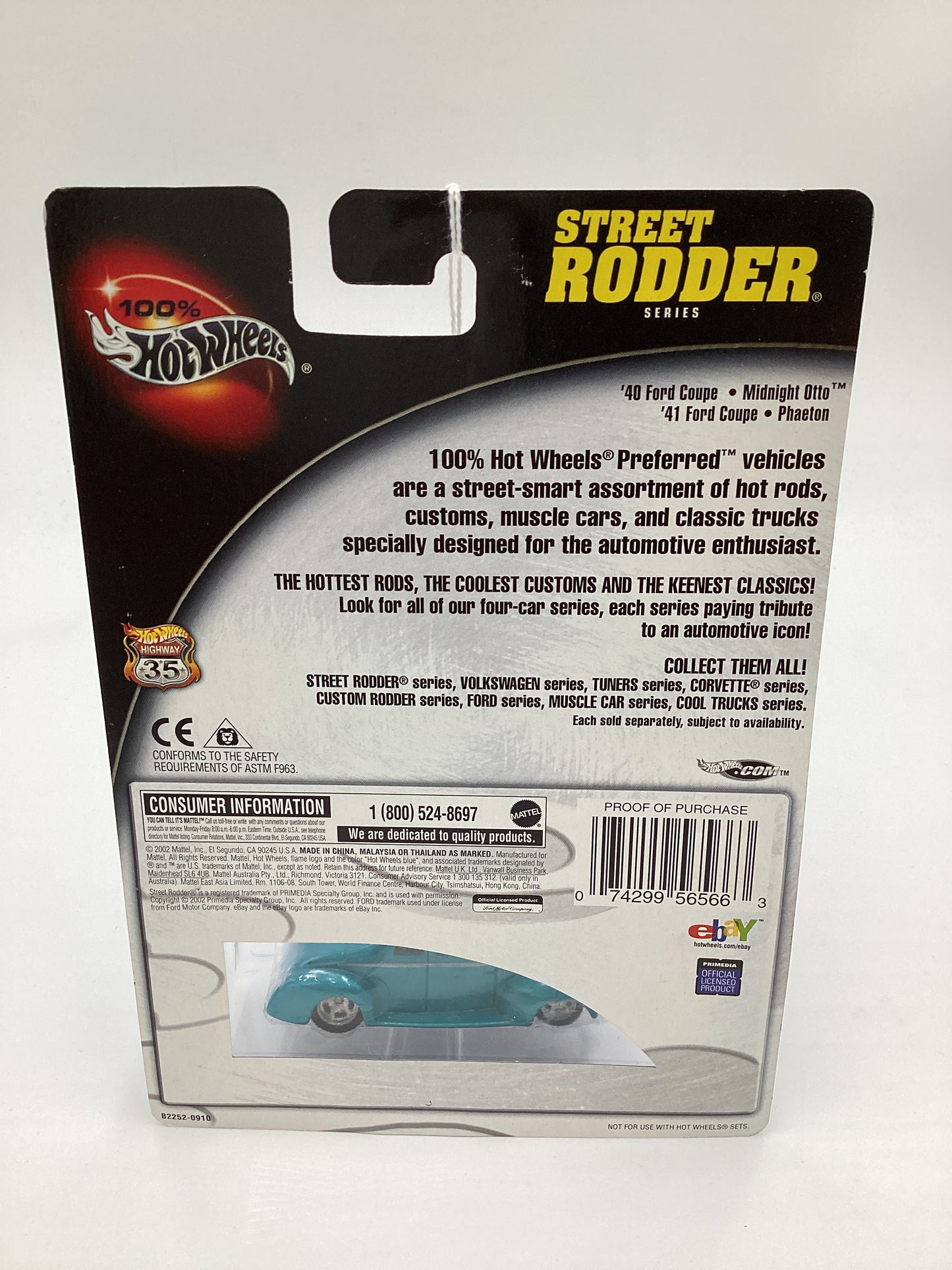 Hot Wheels 100% Street Rodder No. 1/4 40 Ford Coupe Teal 242G