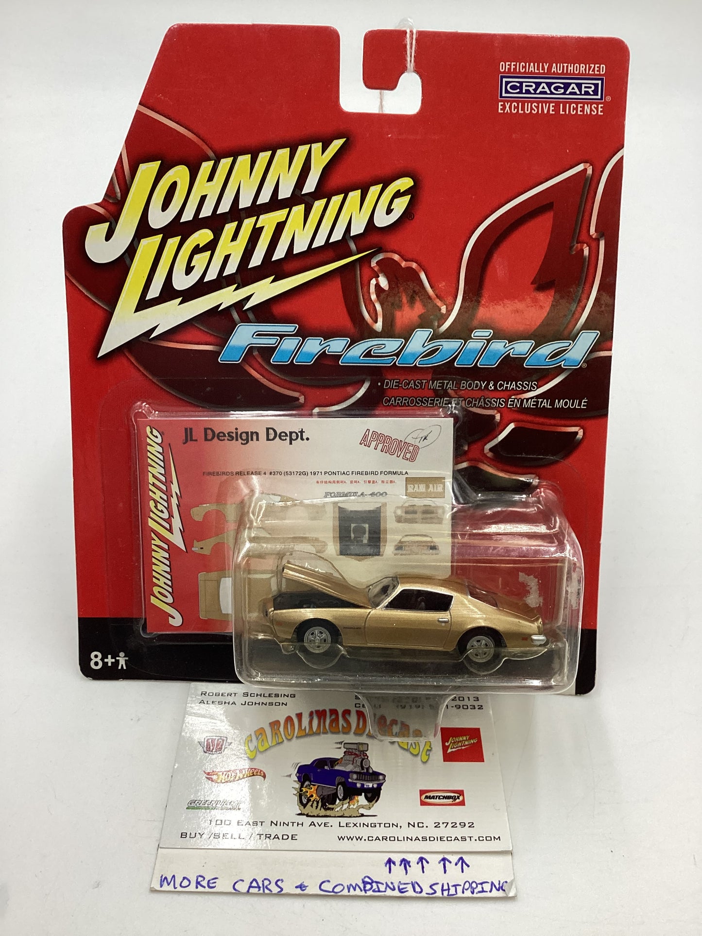 Johnny Lightning Firebird 1978 Pontiac Trans Am Formula Gold 185C