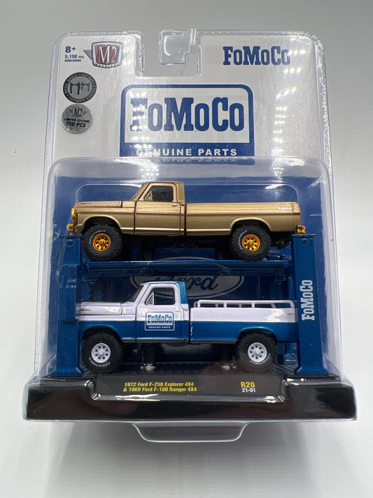 M2 Machines Auto-Lift 2 Pack CHASE FoMoCo 1972 Ford F-250 Explorer 4x4 & 1969 Ford F-100 Ranger 4x4 R20