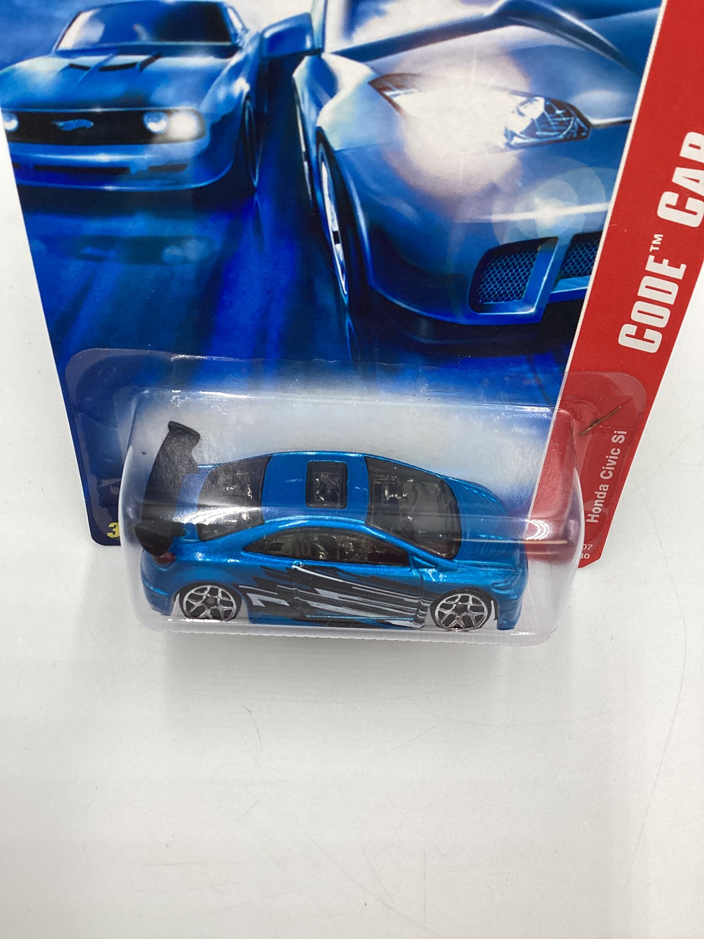 2007 Hot wheels #100 Code Cars Blue Honda Civic Si SR