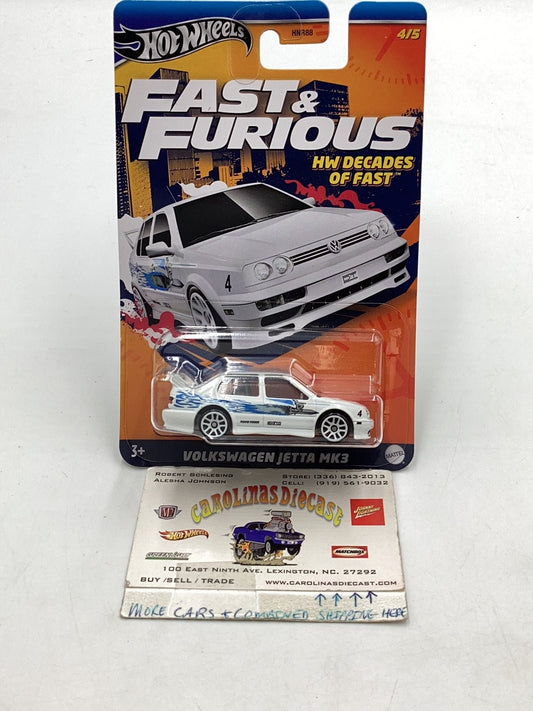 Hot Wheels Fast and Furious Volkswagen Jetta MK3 HW Decades of Fast 4/5 157G