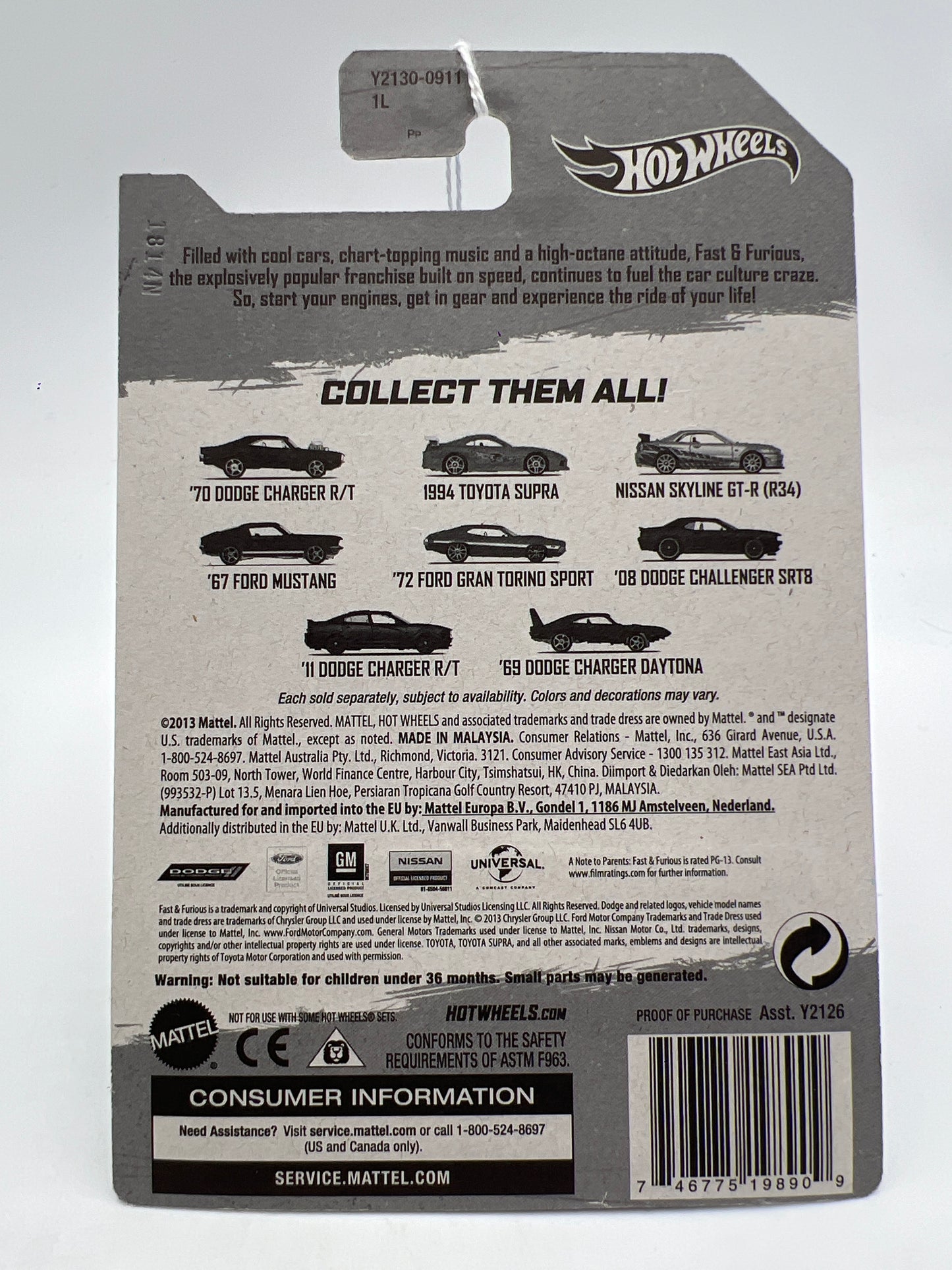 Hot Wheels Fast and Furious #6 6/8 08 Dodge Challenger SRT8 Black 74A