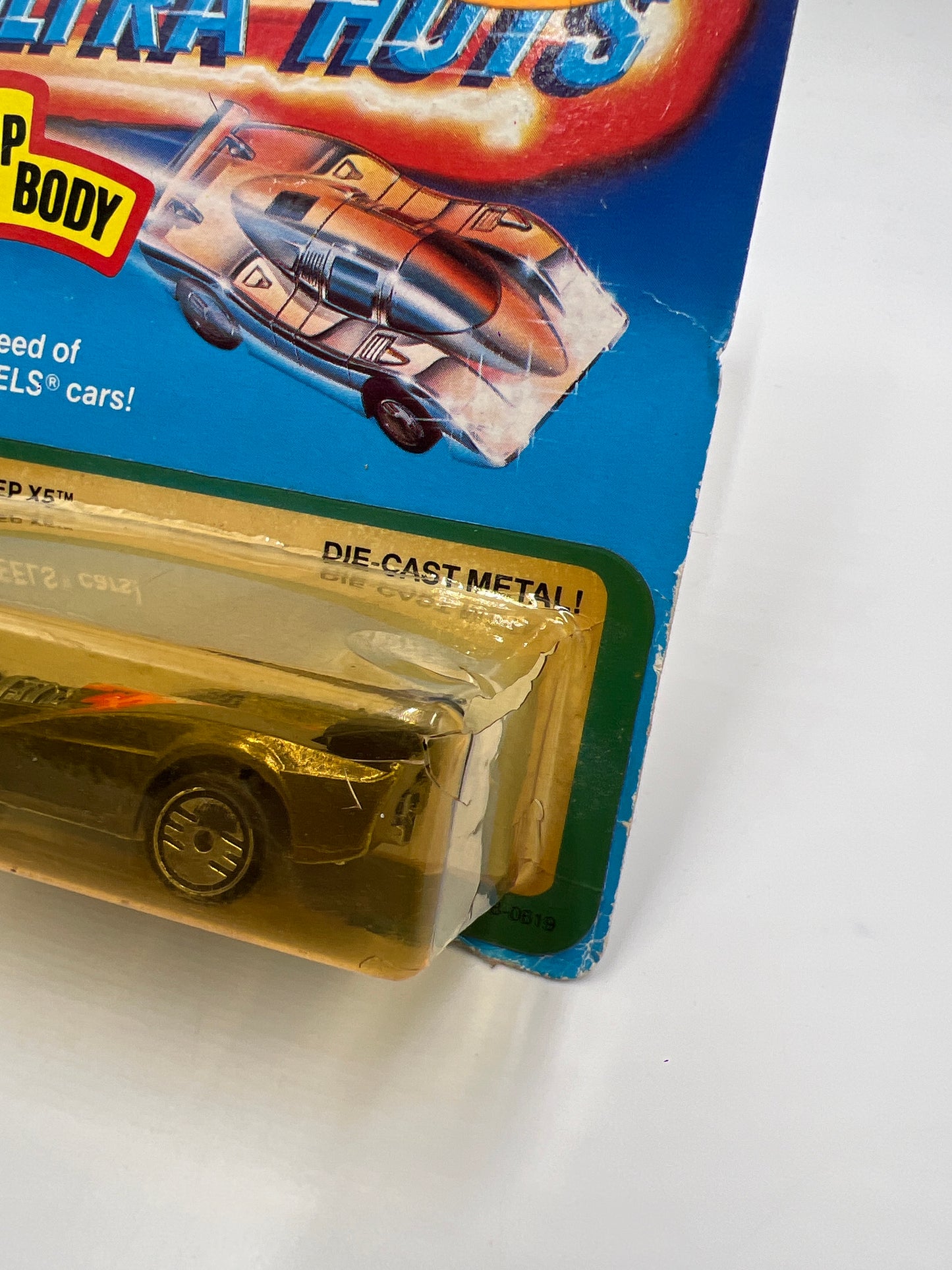 Hot Wheels Original 1983 Ultra Hots #7528 Jet Sweep X5 W/Protector Cracked Blister