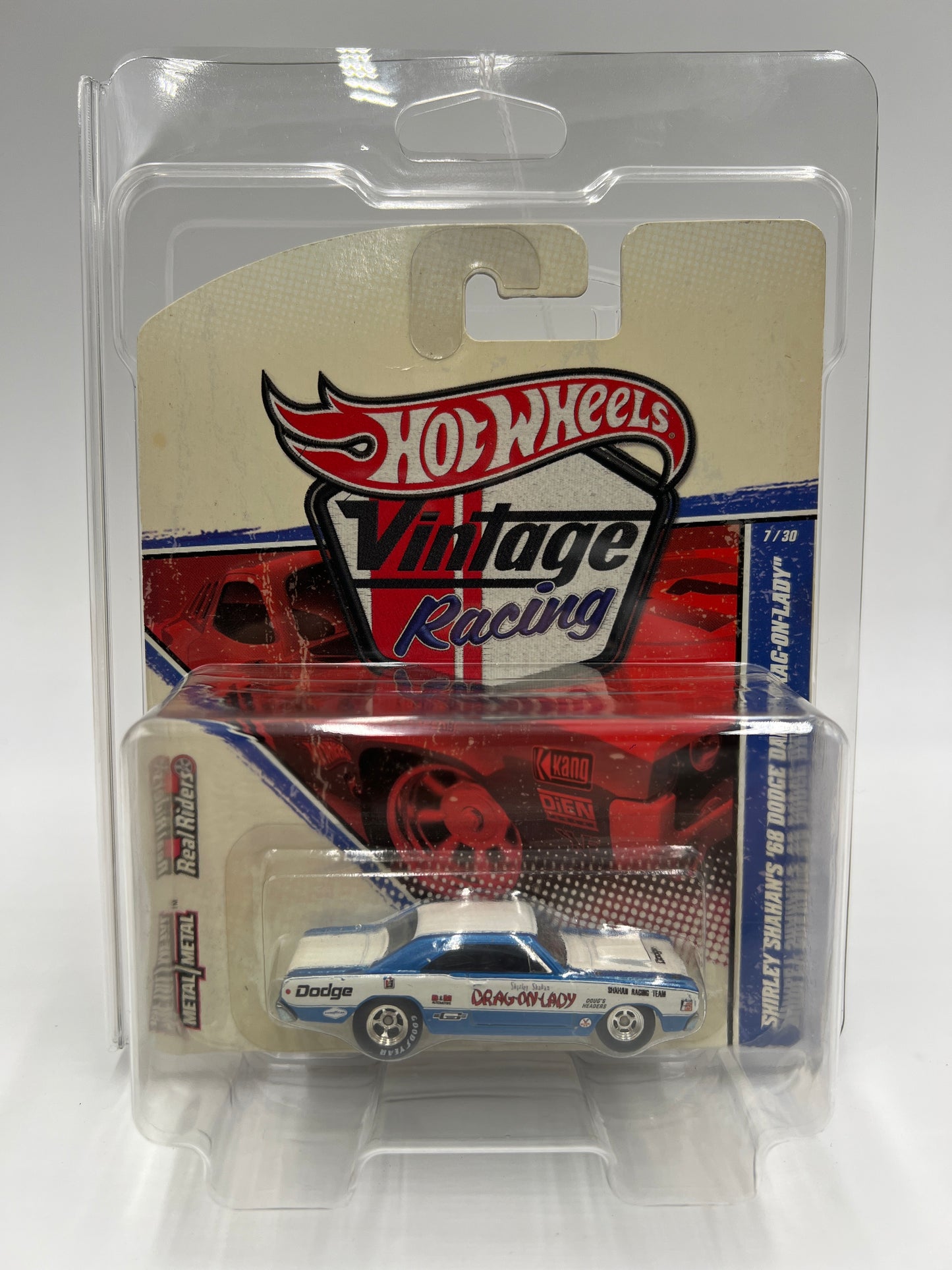 Hot Wheels Premium Vintage Racing #7 Shirley Shahans 68 Dodge Dart Drag-On-Lady W/Protector