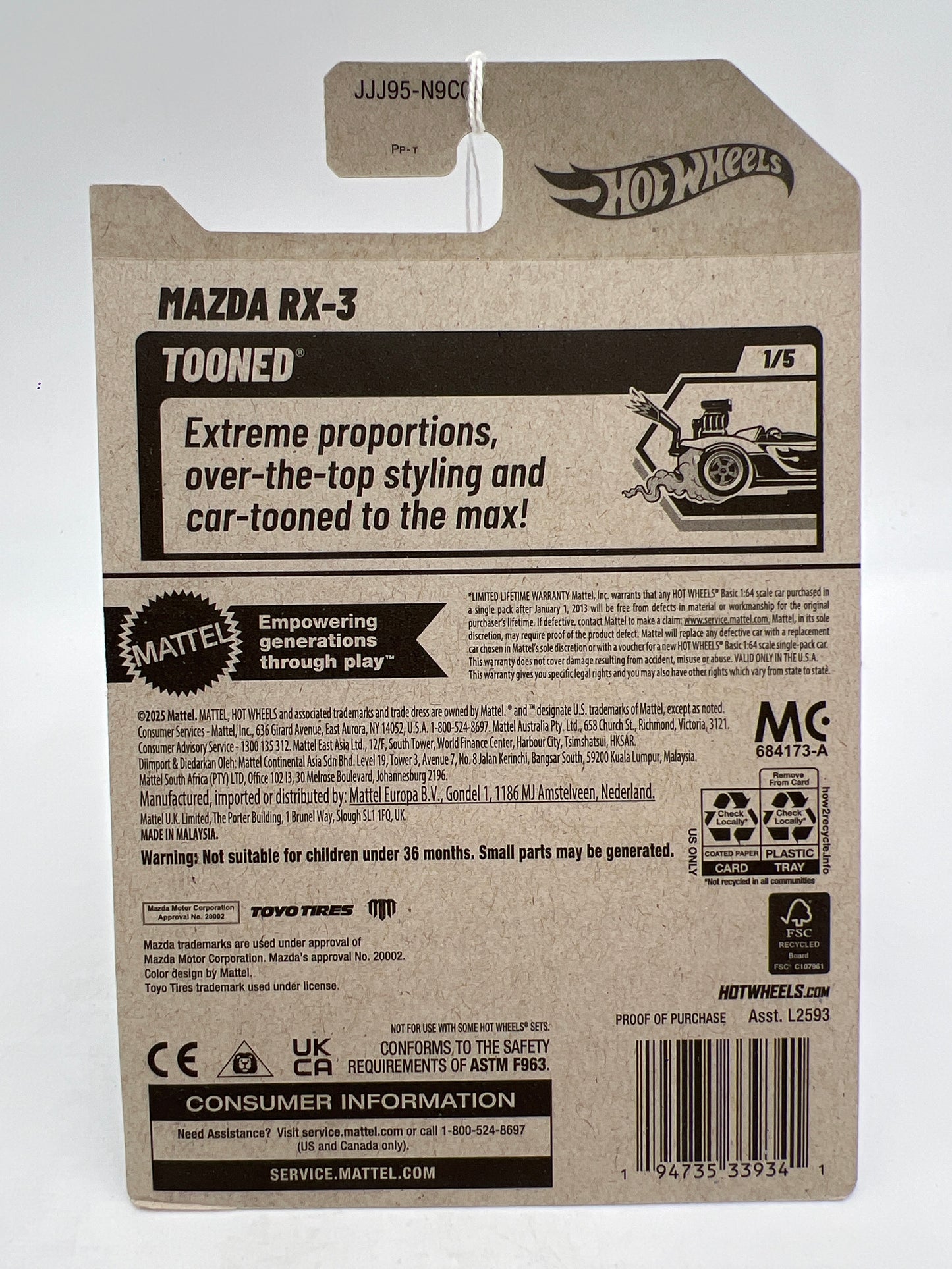 2026 Hot Wheels E Case #142 Mazda RX-3 Blue Tooned