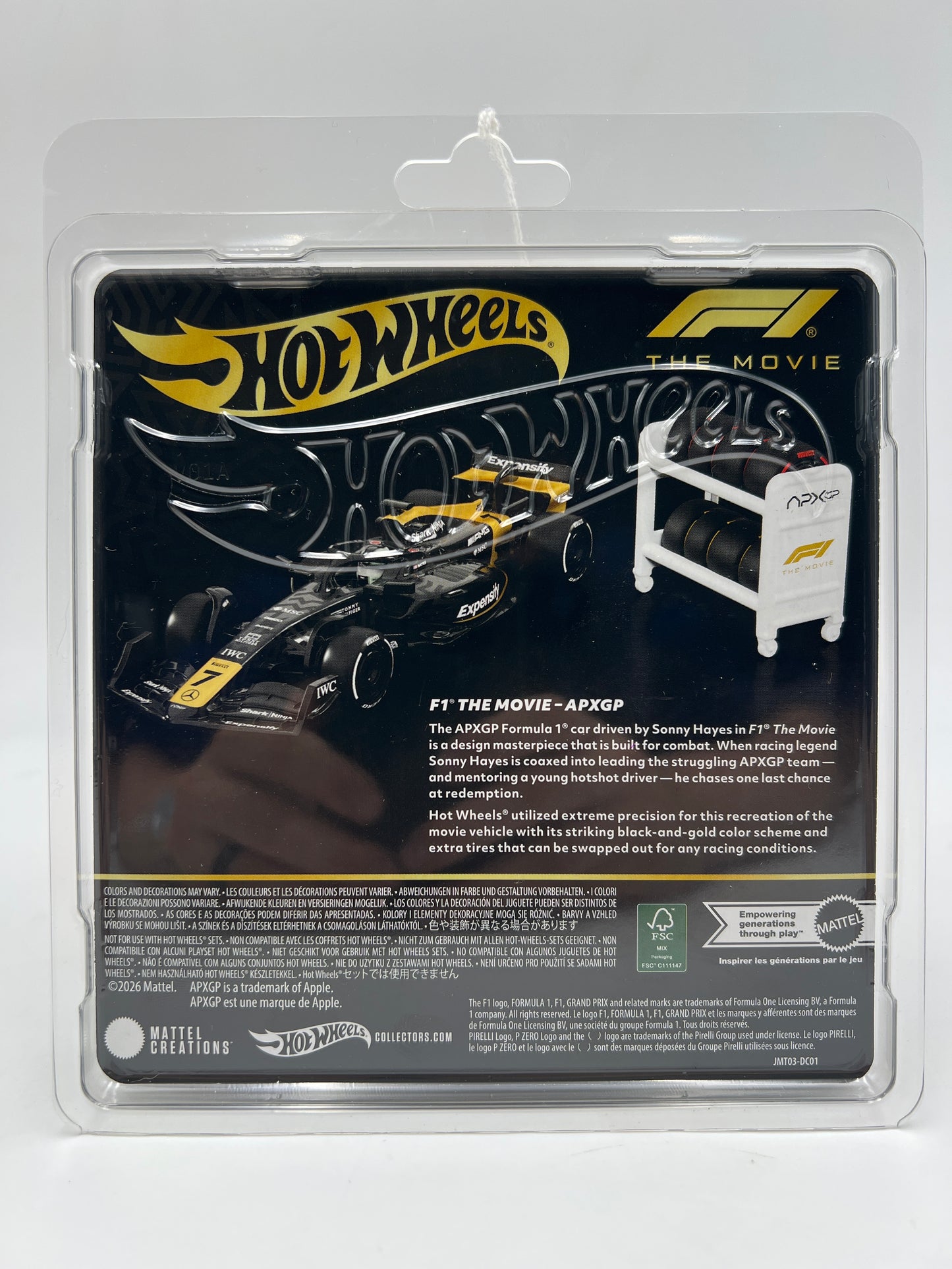 2026 Hot Wheels RLC Exclusive Formula 1 The Movie APXGP Black/Gold W/Protector