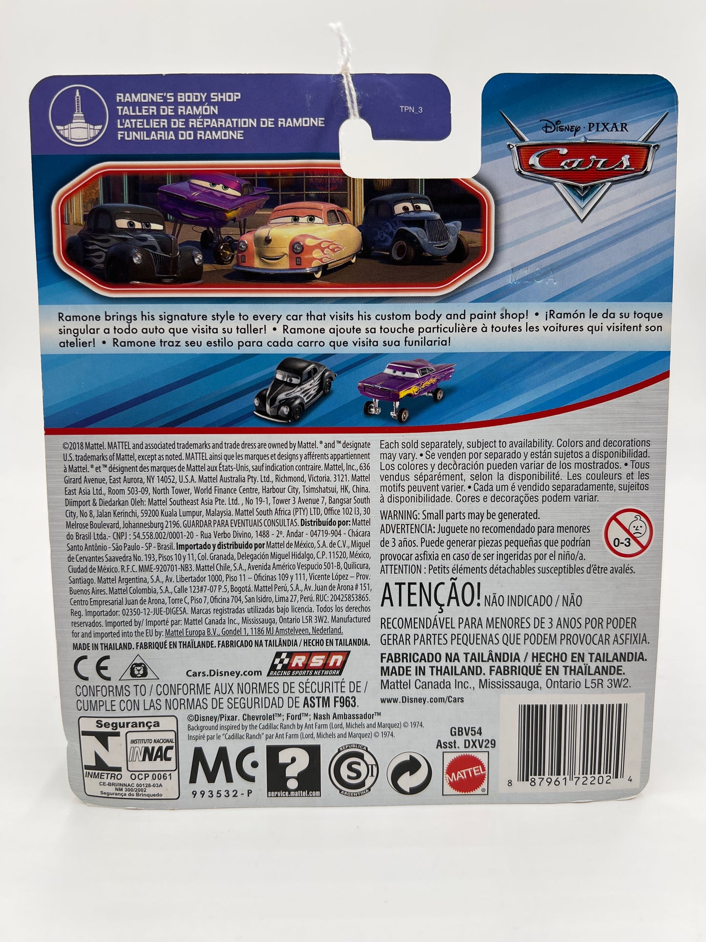Disney Pixar Cars Ramones Body Shop Hydraulic Ramone Blue Desert Card 139A