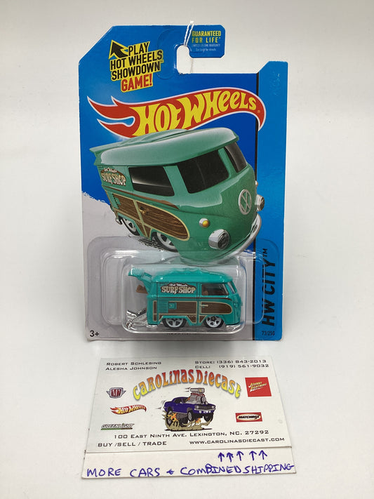 2015 Hot Wheels #73 Volkswagen Kool Kombi Surf Shop Turquoise