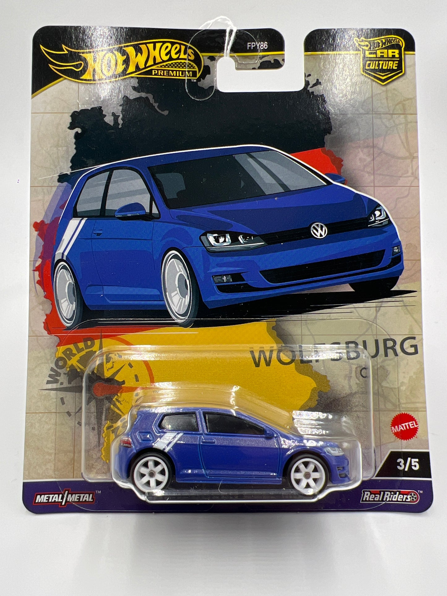 Hot Wheels Car Culture World Tour #3 Volkswagen Golf MK7 Blue 242B