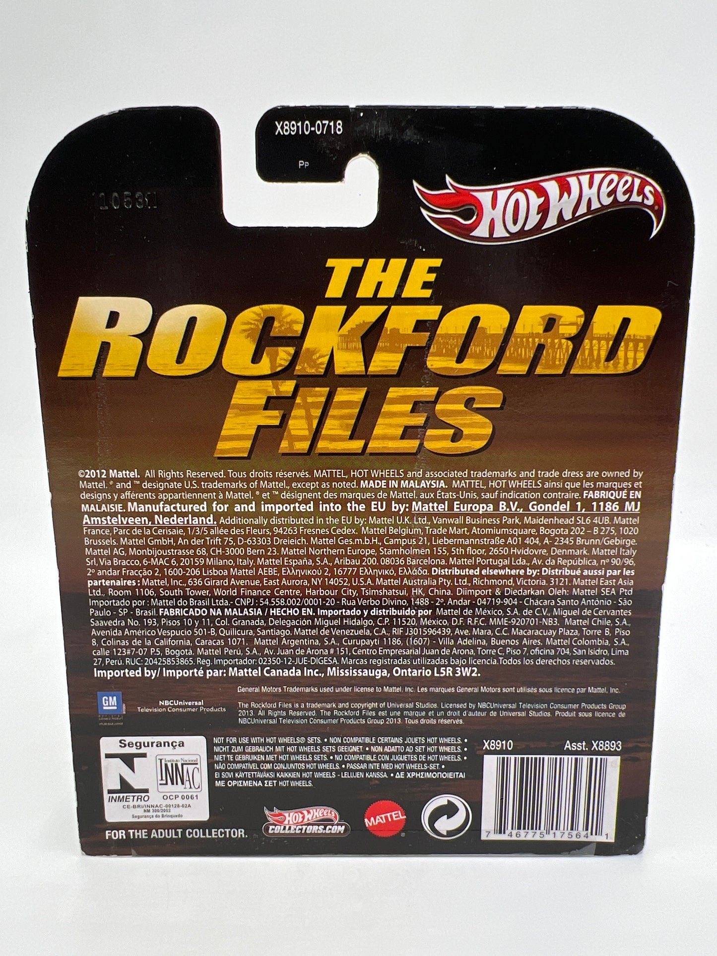 Hot Wheels Premium Retro Entertainment The Rockford Files Hot Bird Gold W/Protector